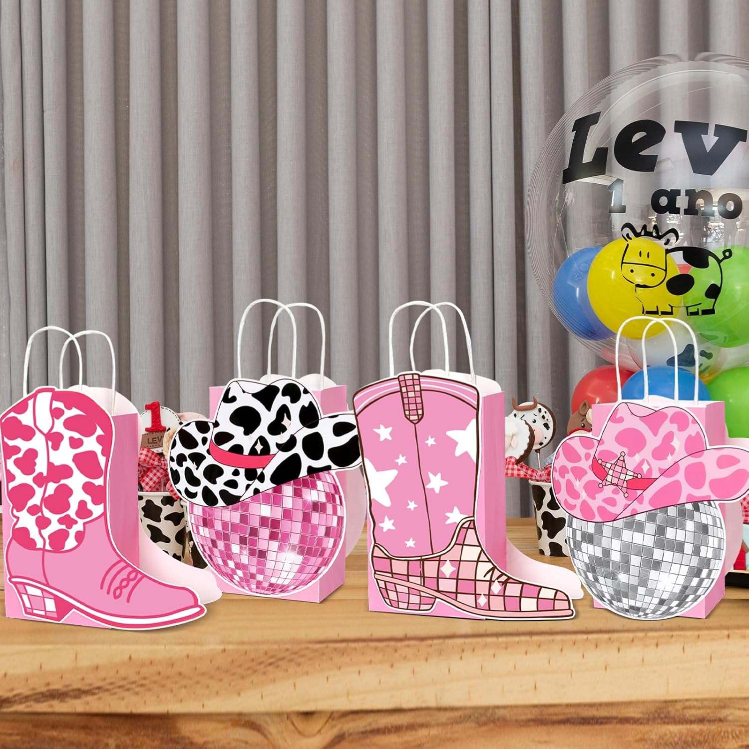 12PCS Disco Cowgirl Party Favor Bags for Western Themed Events