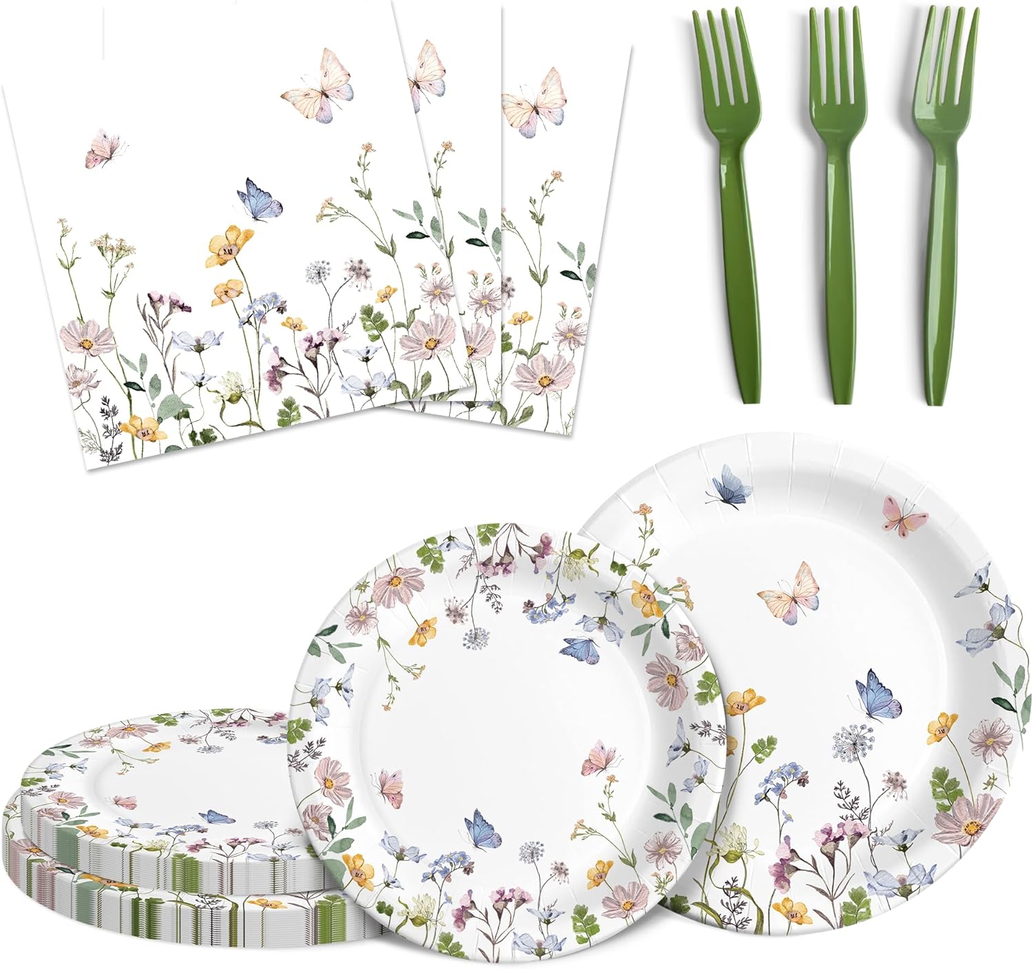 Audree 96 Pcs Wildflower Party Supplies Set
