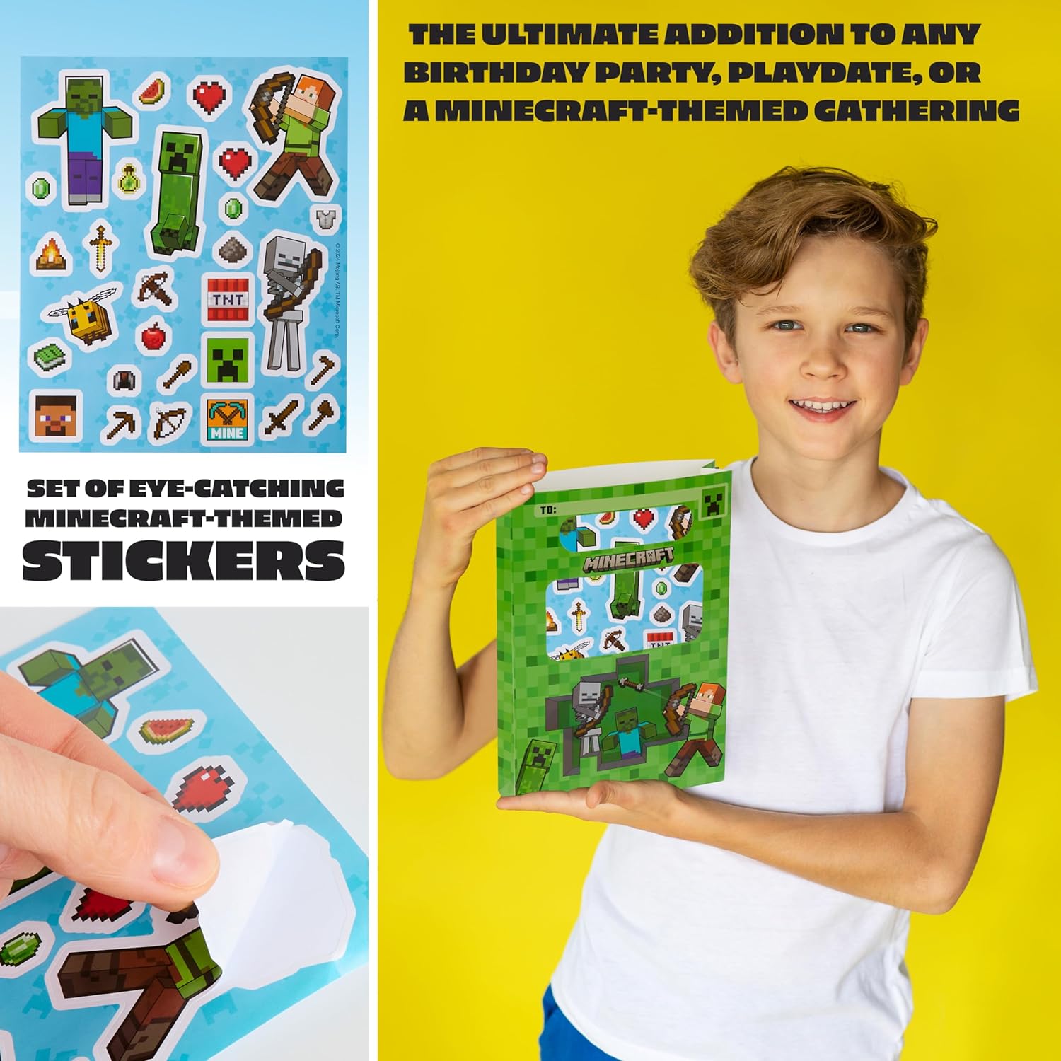 Minecraft Party Favor Bags 10 Pcs Kids Themed Gift Bags