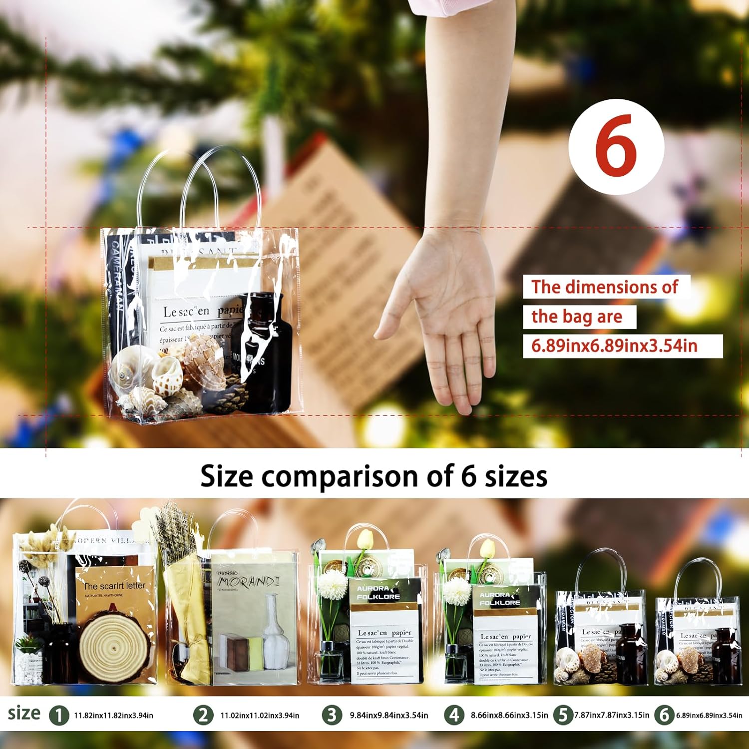 BadenBach 16 Pack Clear Gift Bags with Handles