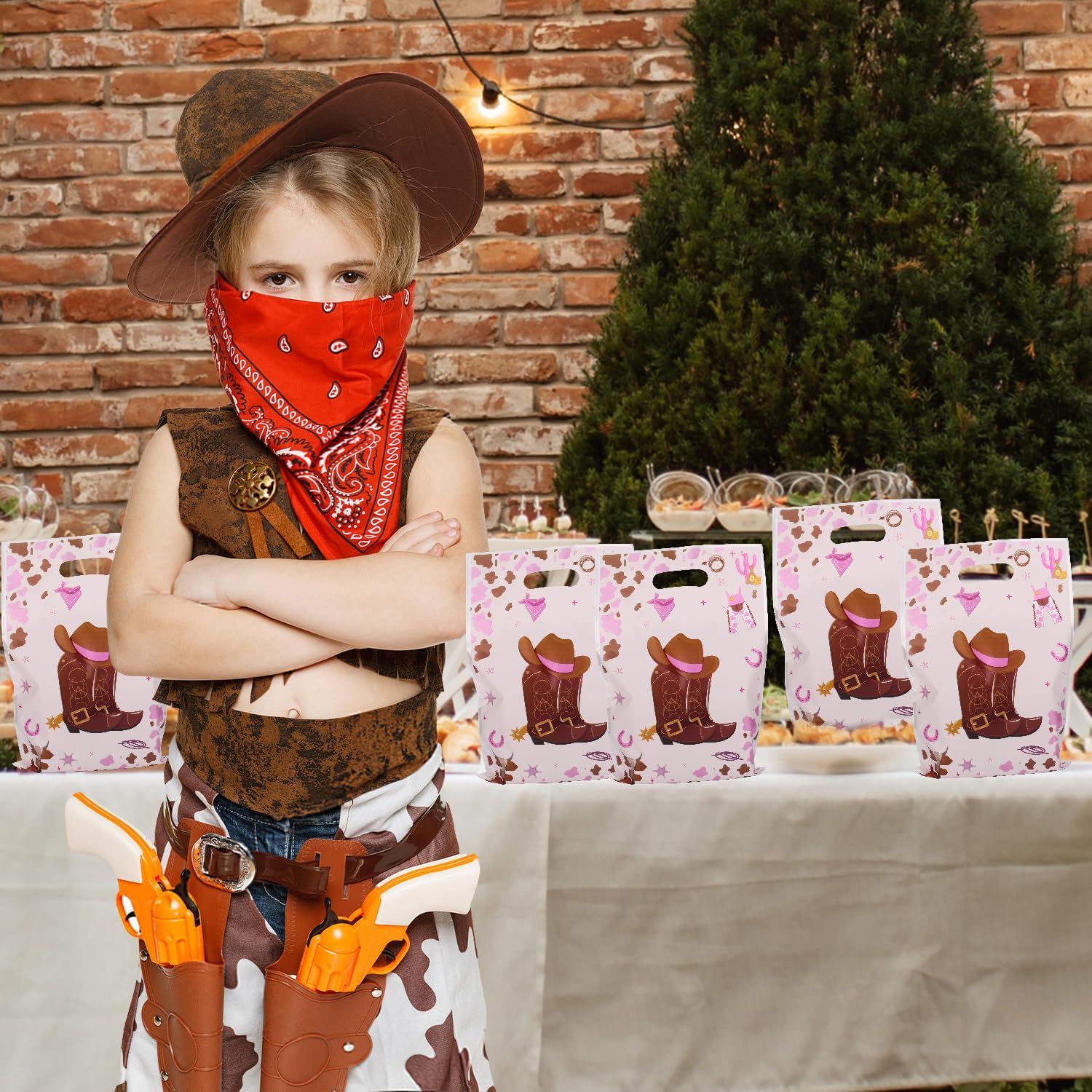 50pcs Cowboy Gift Bags Western Theme Party Favor Wraps