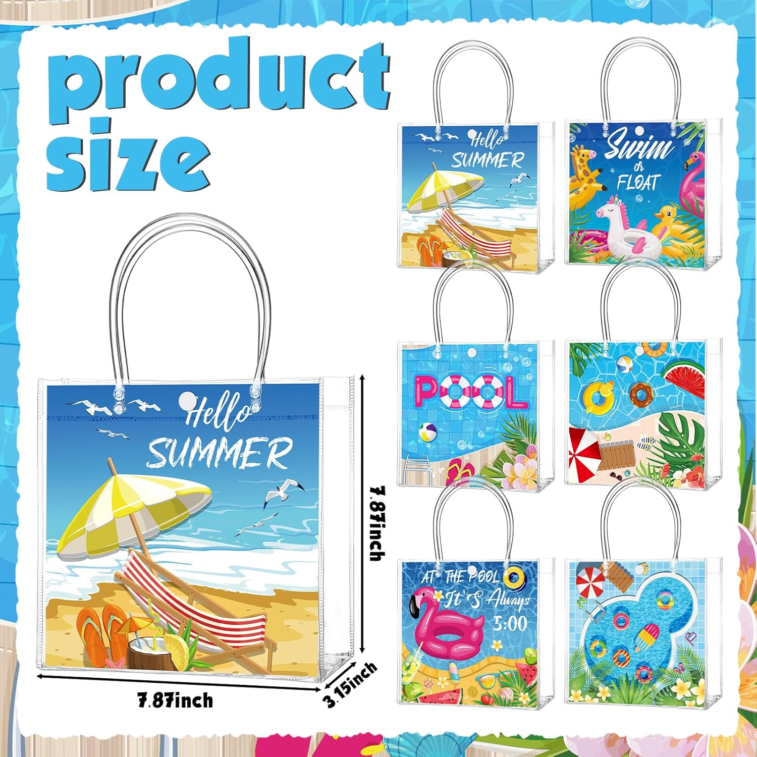 24 Pcs Summer Party Favor Bags with Handle