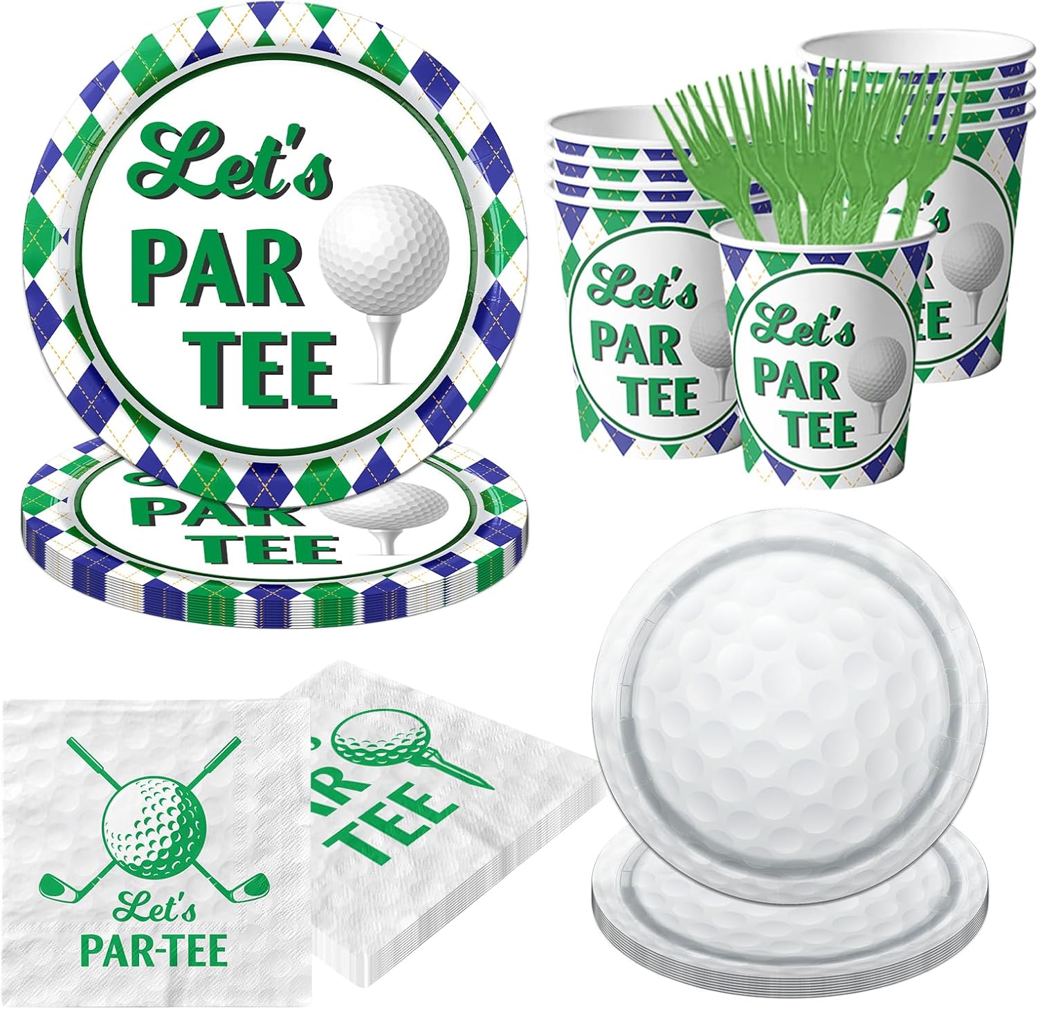 Dydamud Golf Party Supplies 140pcs Tableware Set