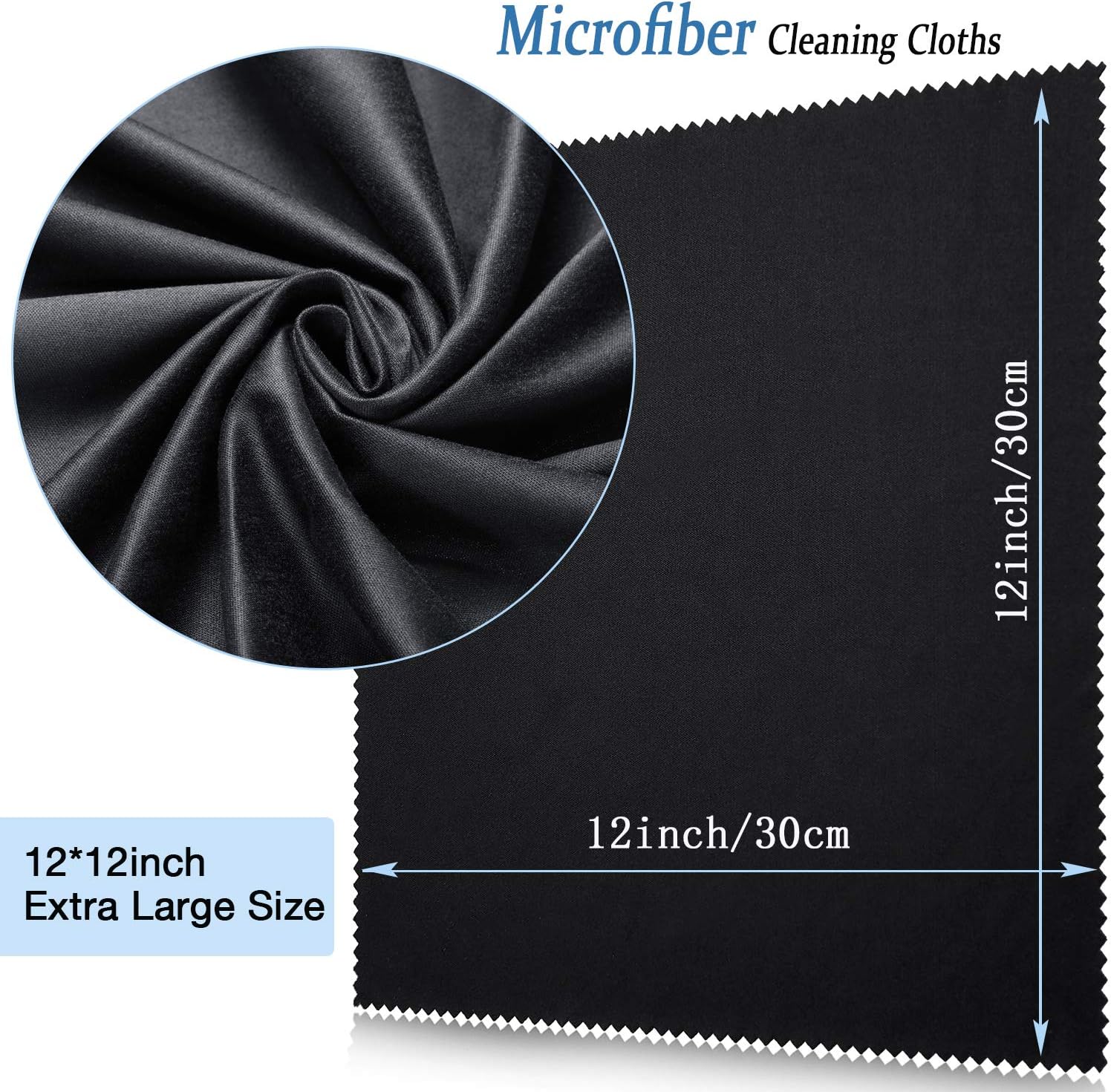Frienda 12 Pack Oversized Microfiber Glass Cloths 12x12 Inch
