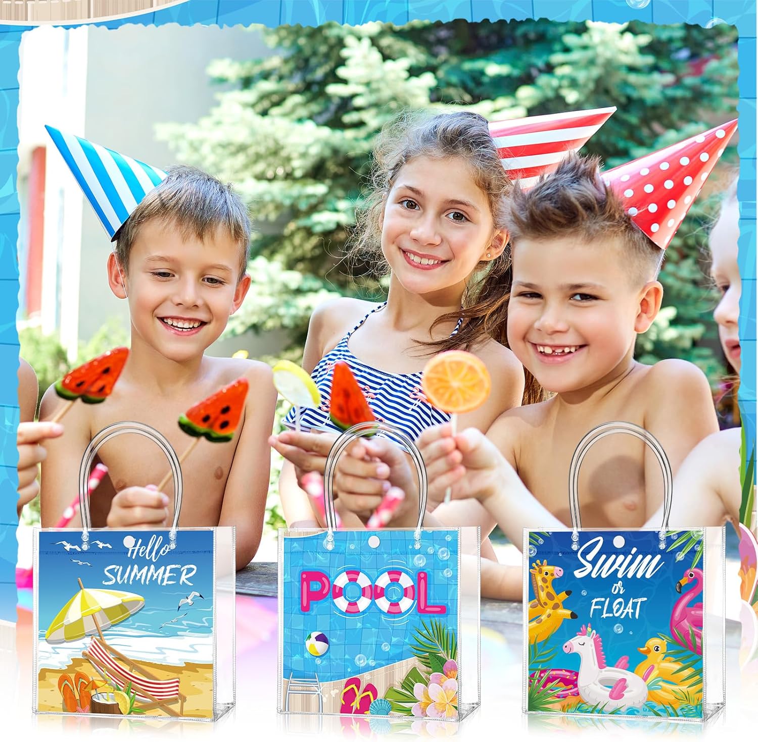 24 Pcs Summer Party Favor Bags with Handle