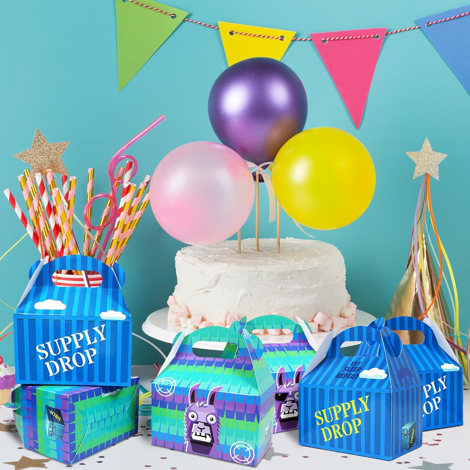 Video Game Llama Goodie Bags 16 Pcs Candy Boxes