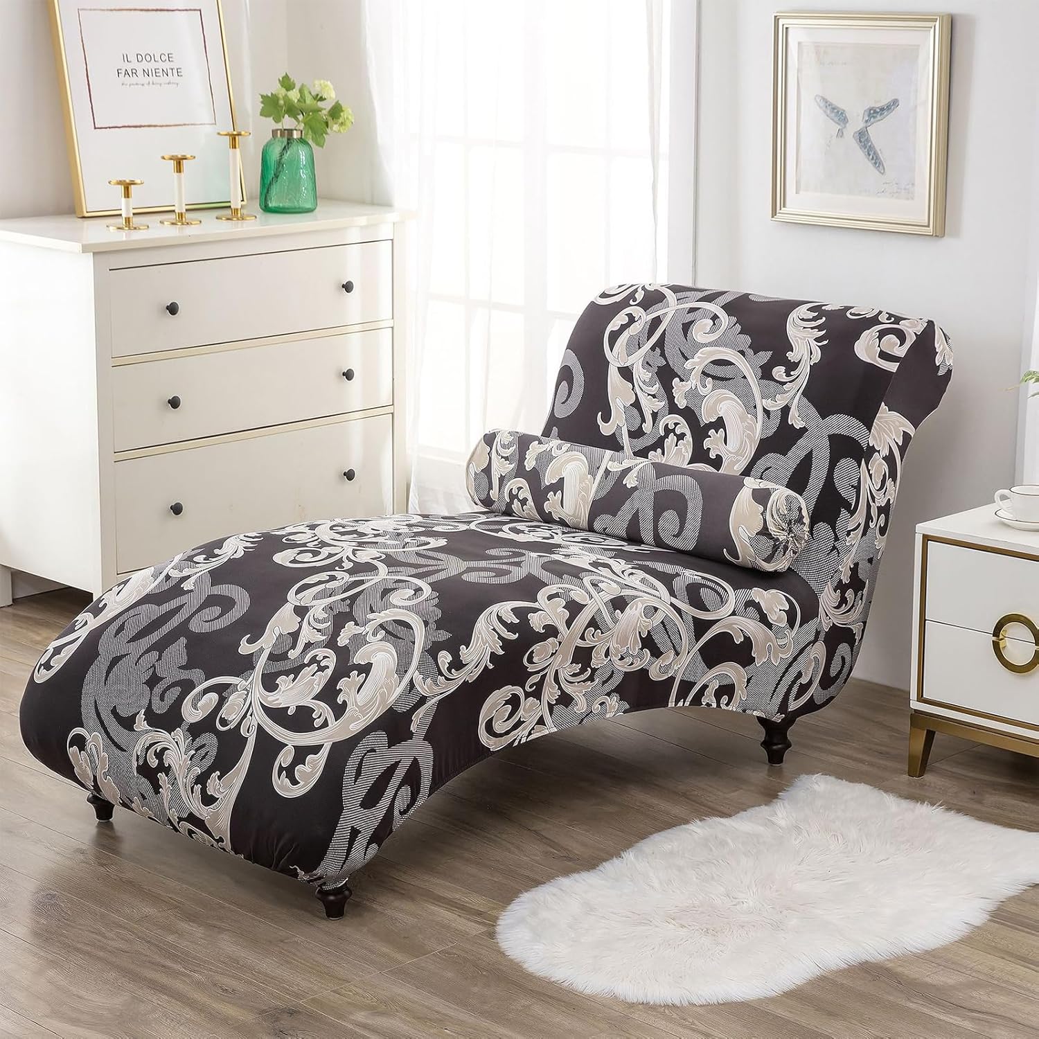 GZYLCH Armless Chaise Lounge Slipcover Indoor Cover