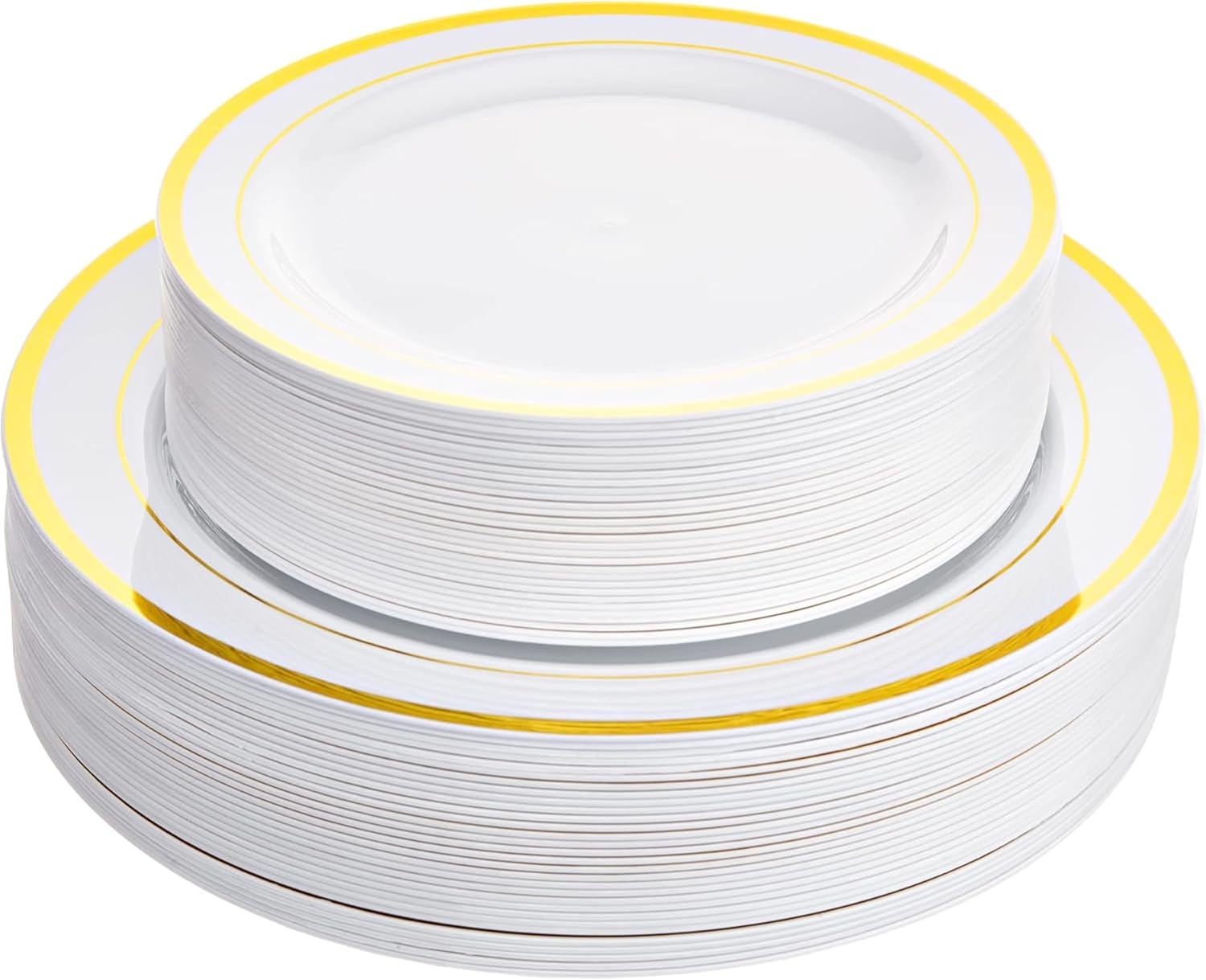Ayas 60 Gold Rimmed Plastic Plates Set
