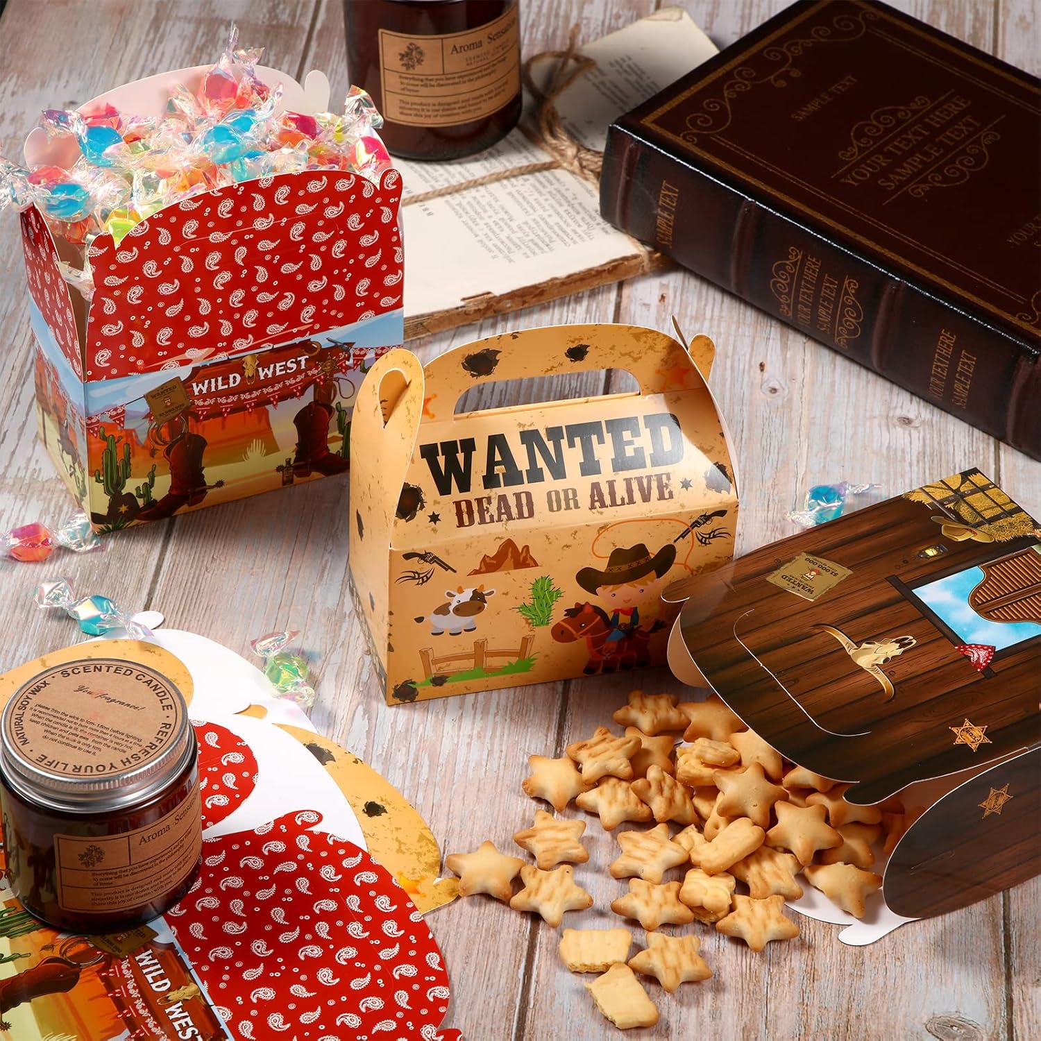 Sepamoon Western Party Favors Gift Boxes 24-Pack