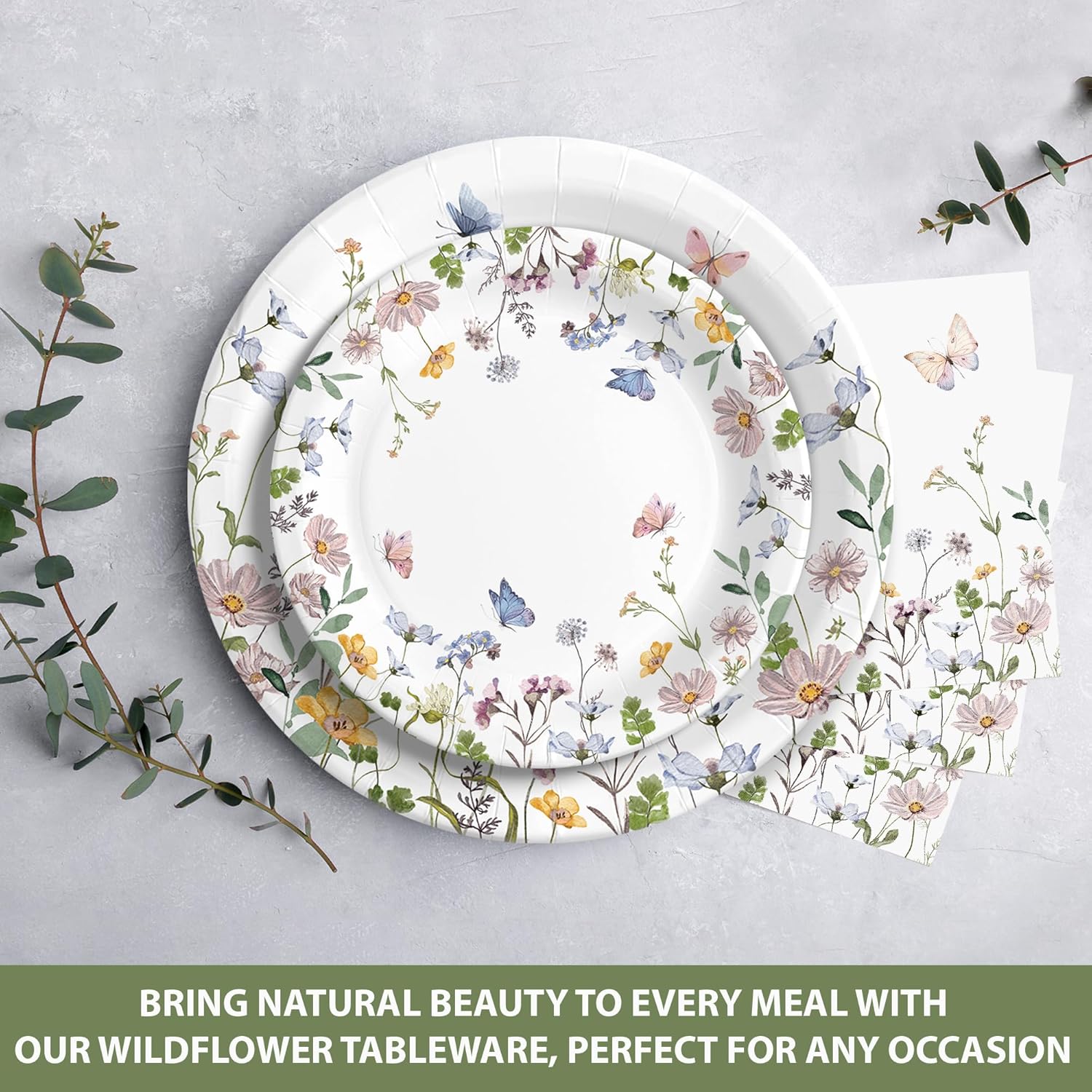 Audree 96 Pcs Wildflower Party Supplies Set