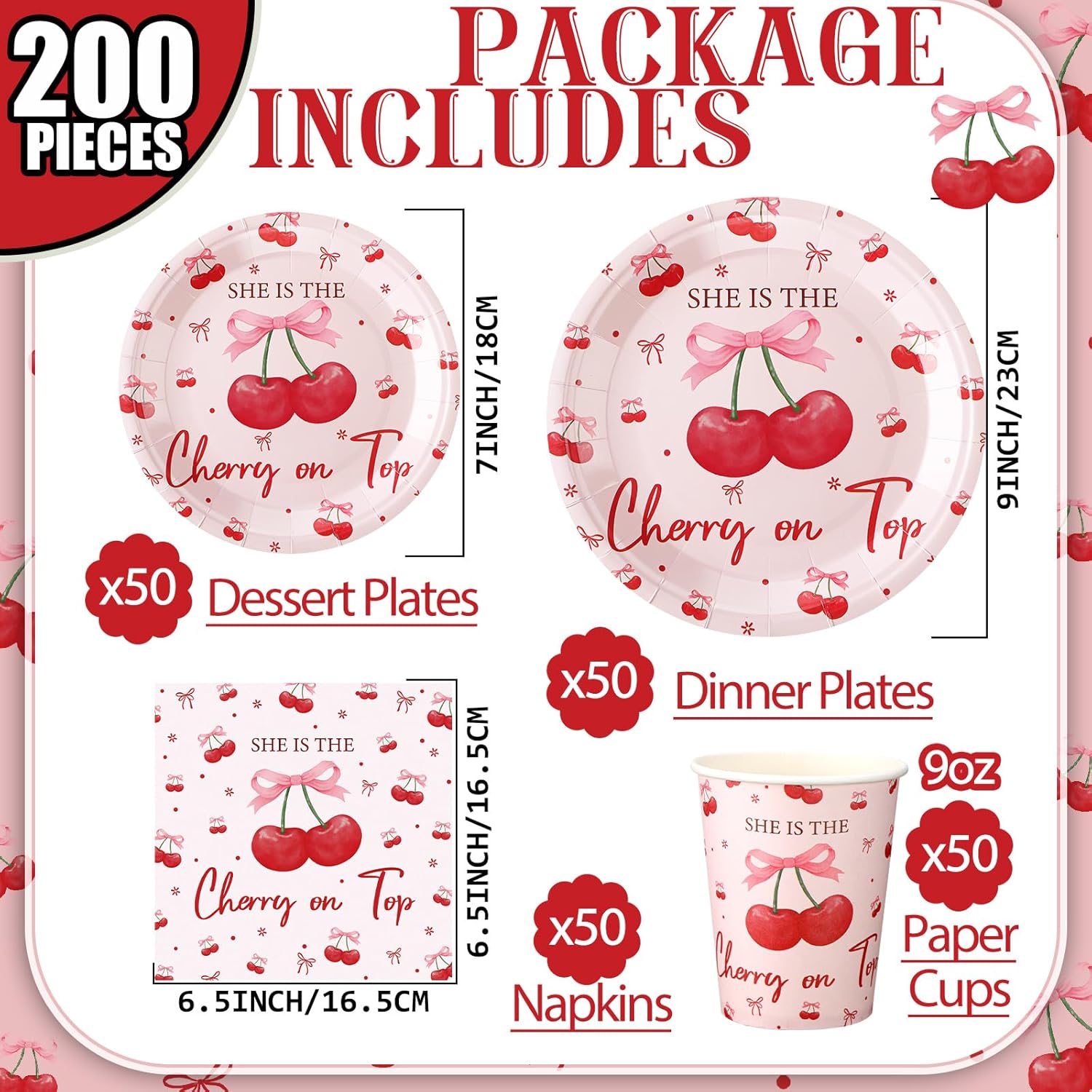 Zhehao 200 Pcs Wedding Party Plates Napkins Set