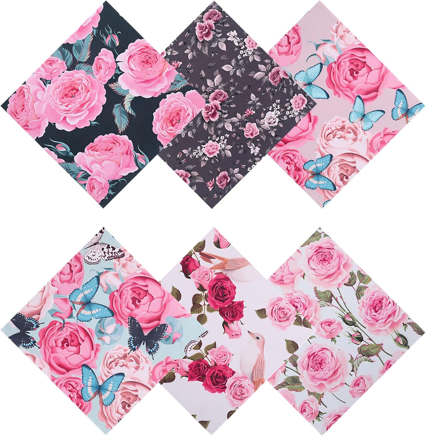 6PCS Thickened Microfiber Glasses Cleaning Cloth with Flower Design