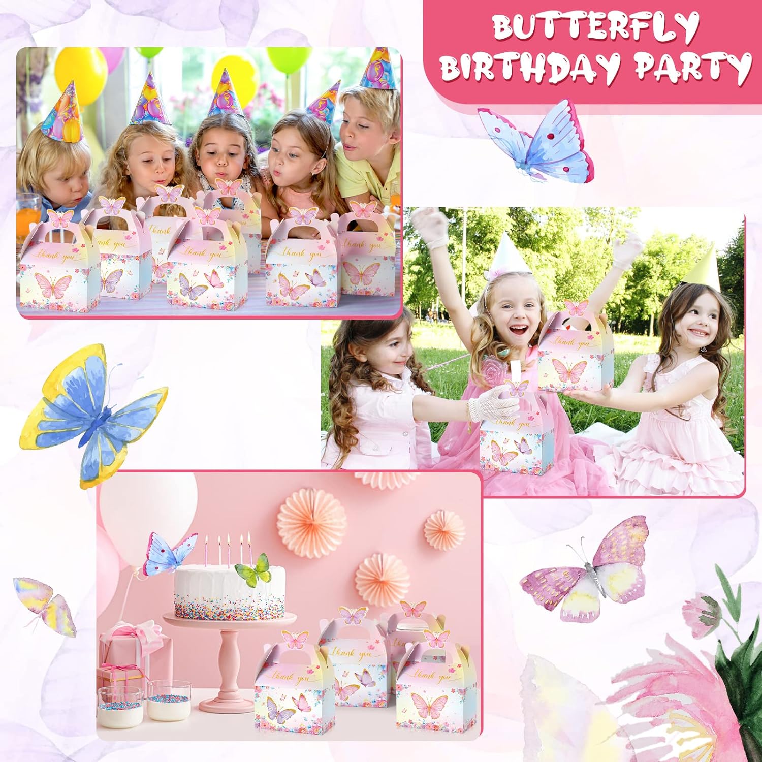 Nezyo 24 Pcs Butterfly Party Favor Treat Boxes