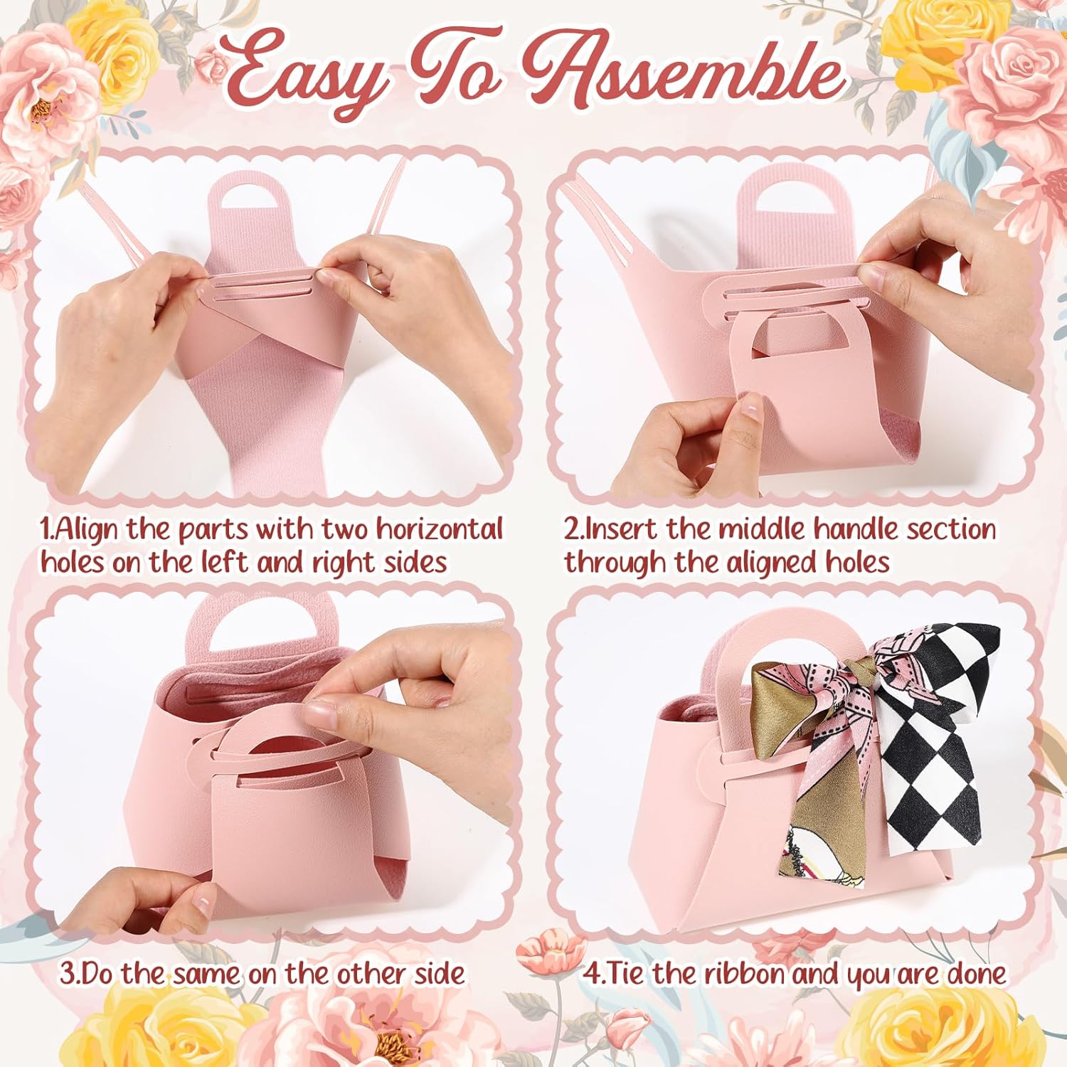 Abbylike 18 Pcs PU Leather Gift Bags with Handles
