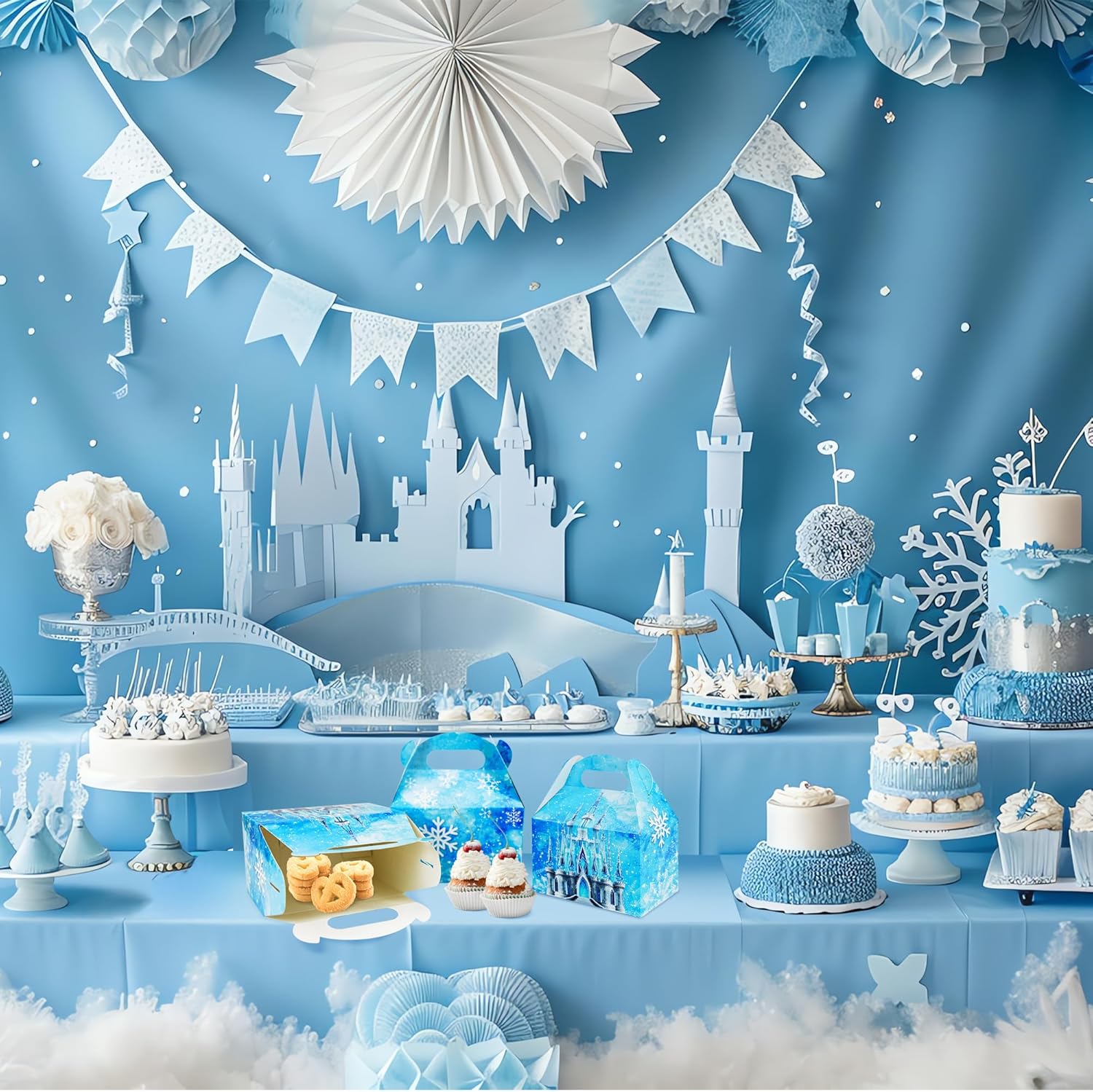 16Pcs Snowflake Gift Boxes for Winter Party Supplies