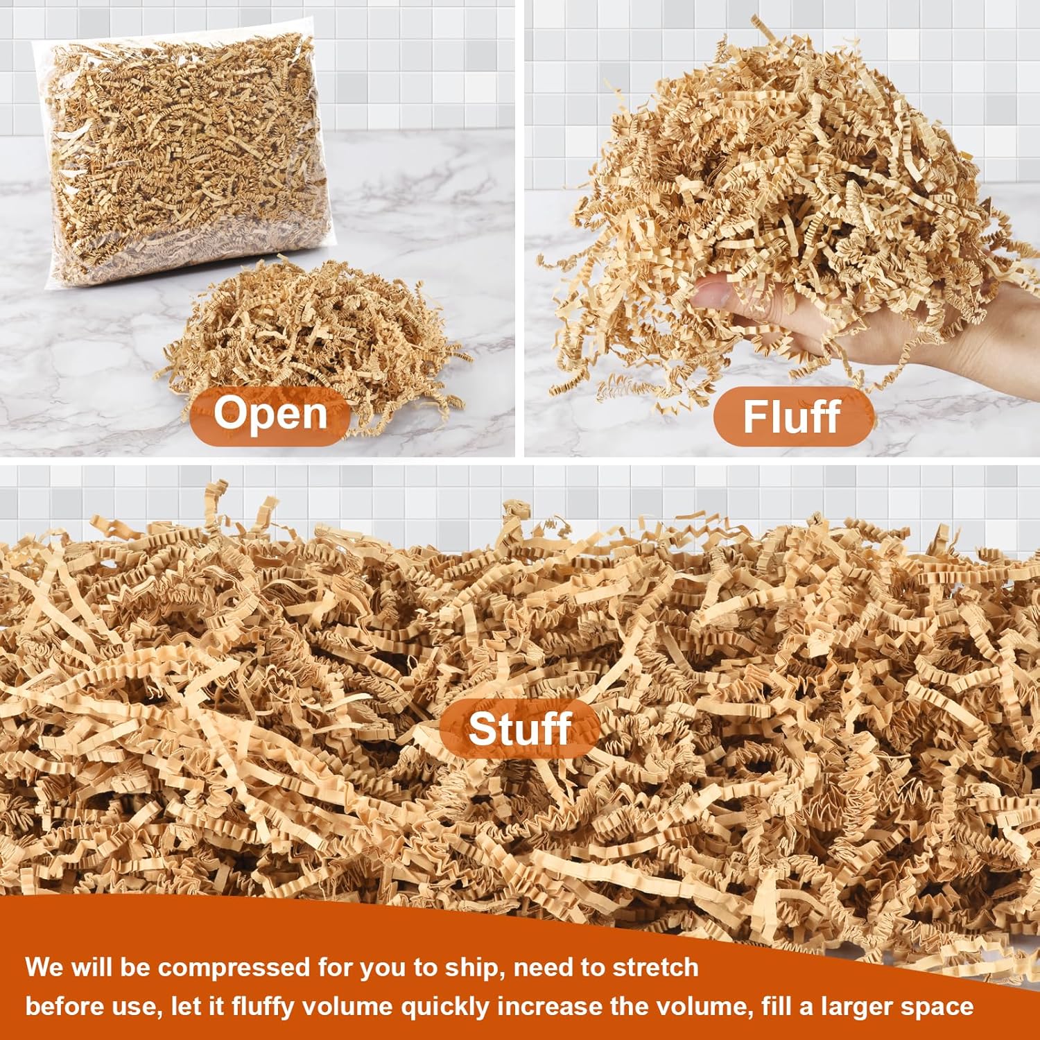 Darfukei Crinkle Paper Shreds 8 Oz Gift Filler