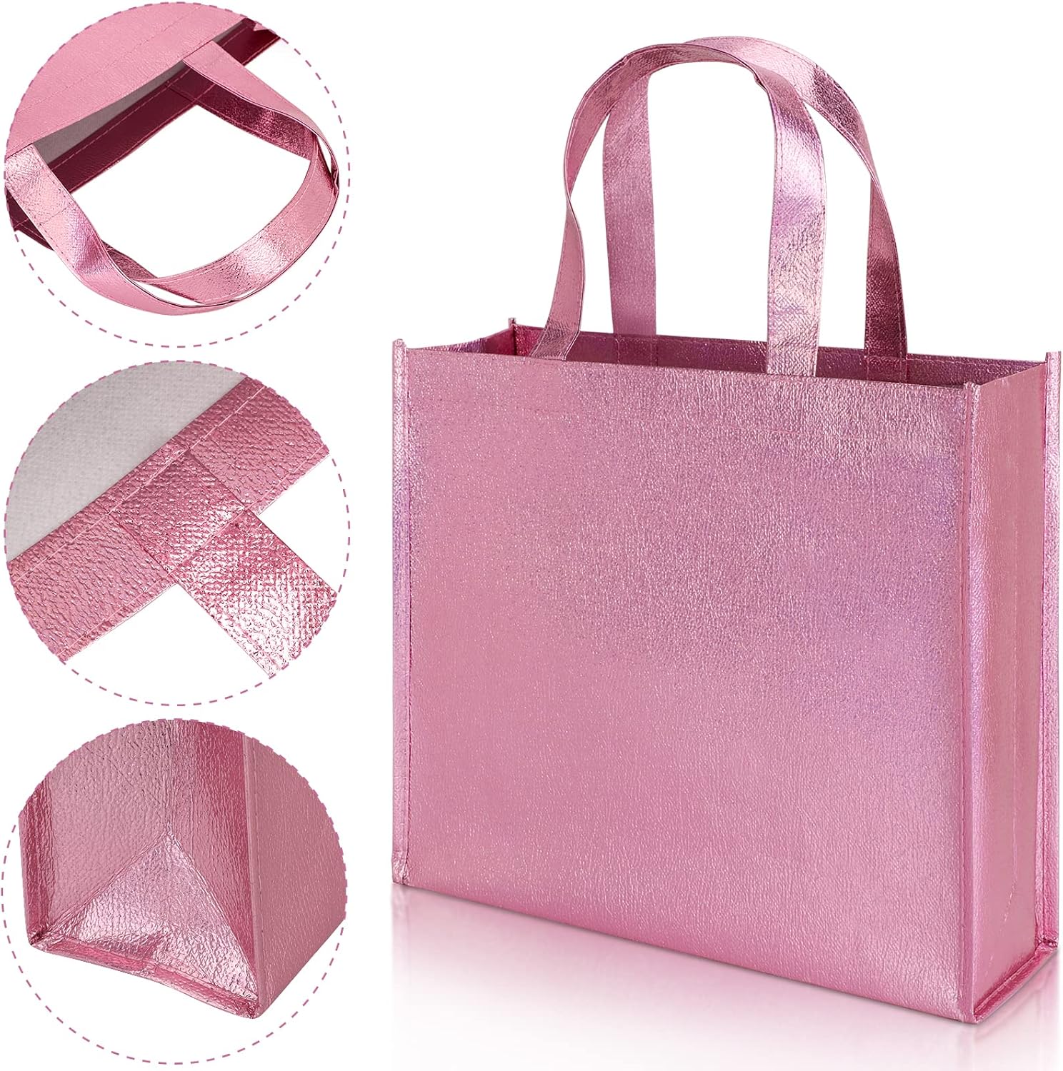 PHOGARY 12 Large Pink Gift Bags with Handles