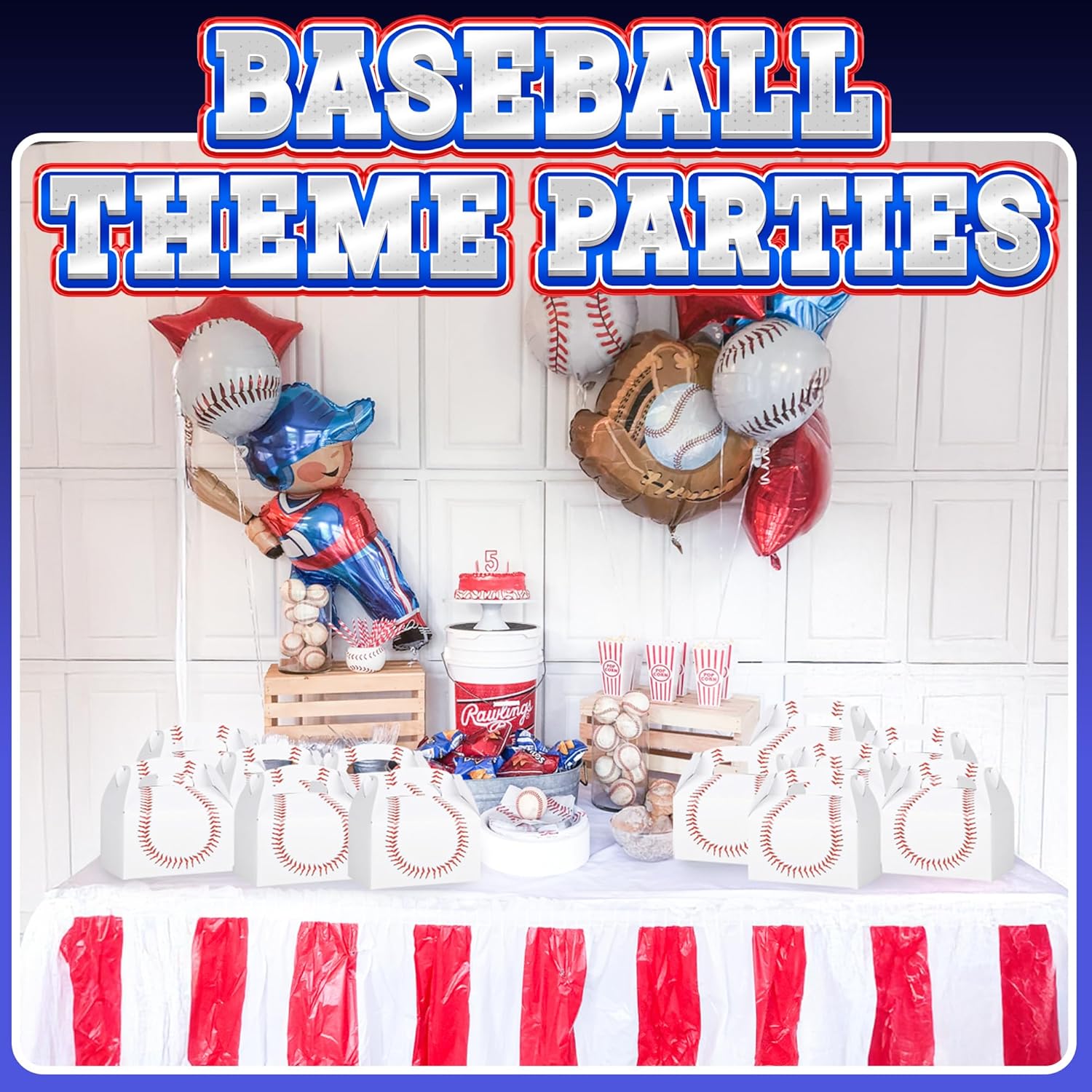 Bedwina Baseball Treat Boxes - Pack of 12