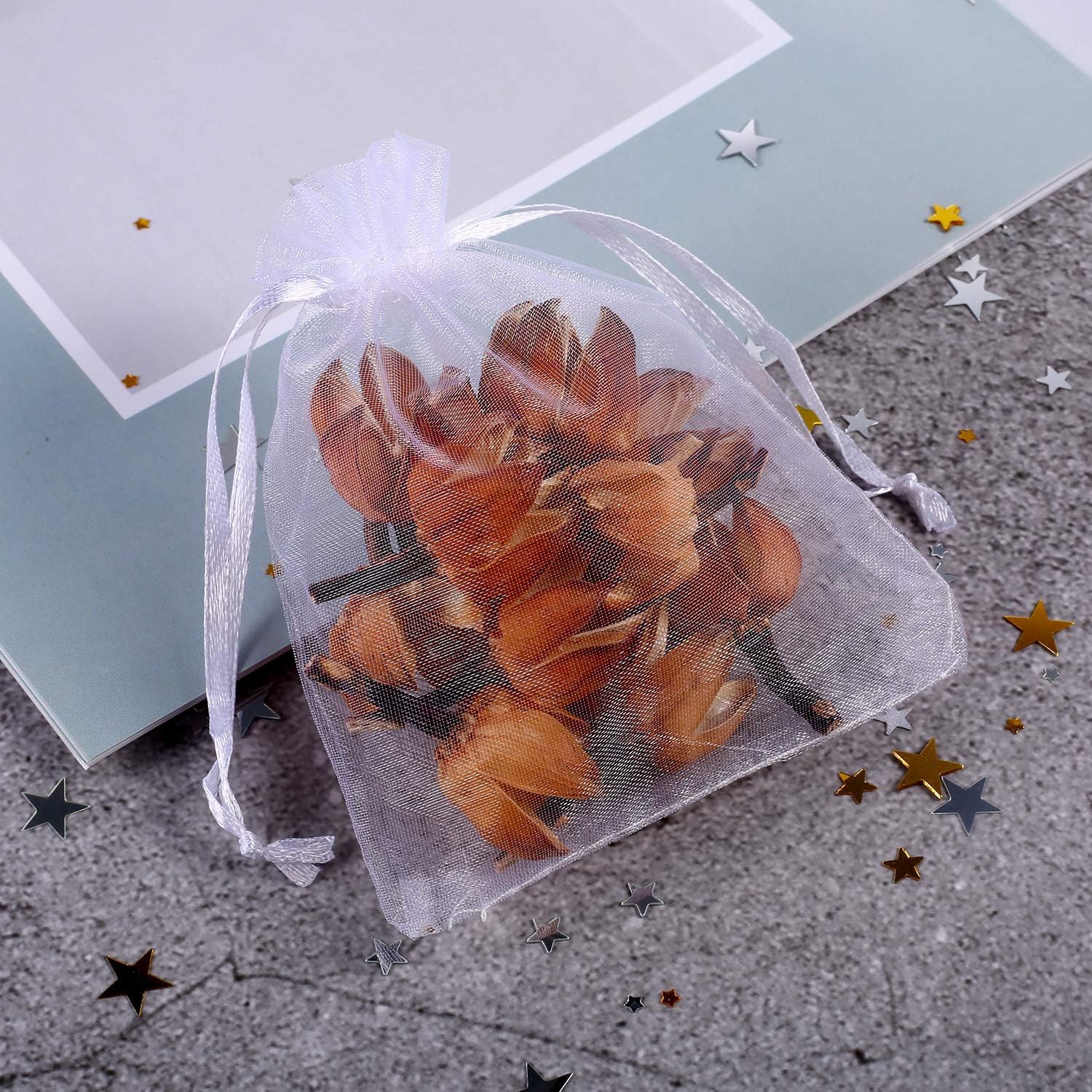 Mudder 50 Pack Organza Gift Bags with Drawstring