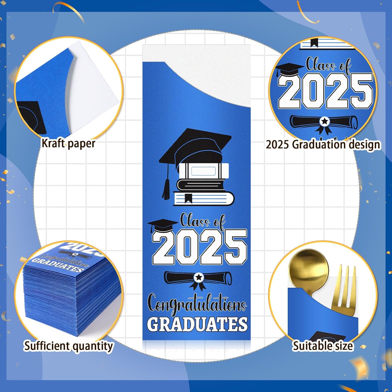 DTOFOOT 120 Pcs Graduation Silverware Bag