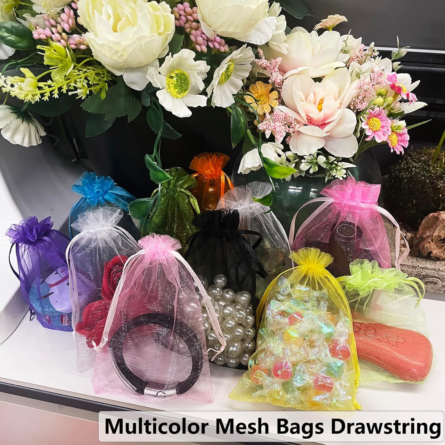 SIAGCRAW 100PCS Mixed Color Organza Bags 4x6 Inch