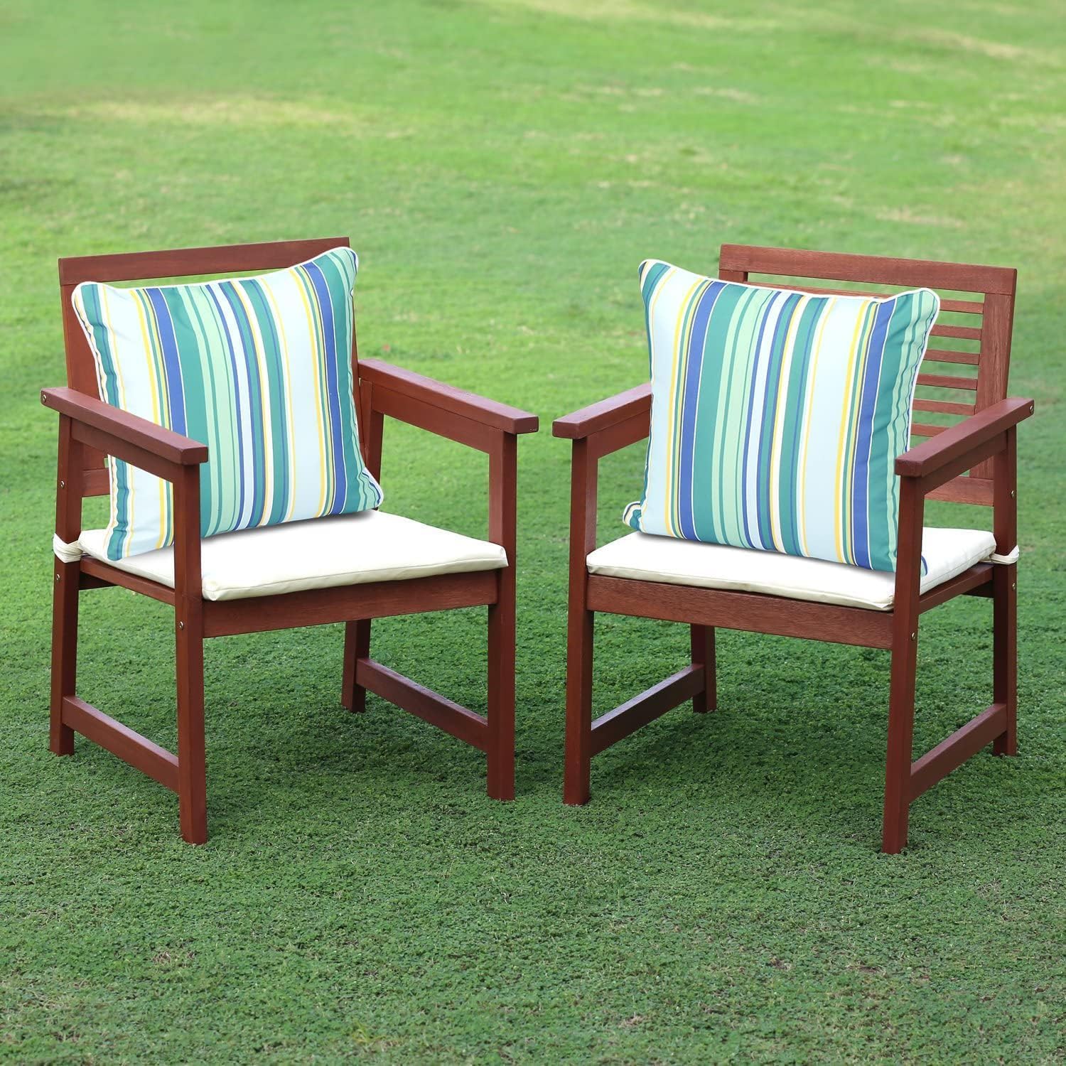 Enipate Outdoor Throw Pillows Set of 2 Striped Water Resistant