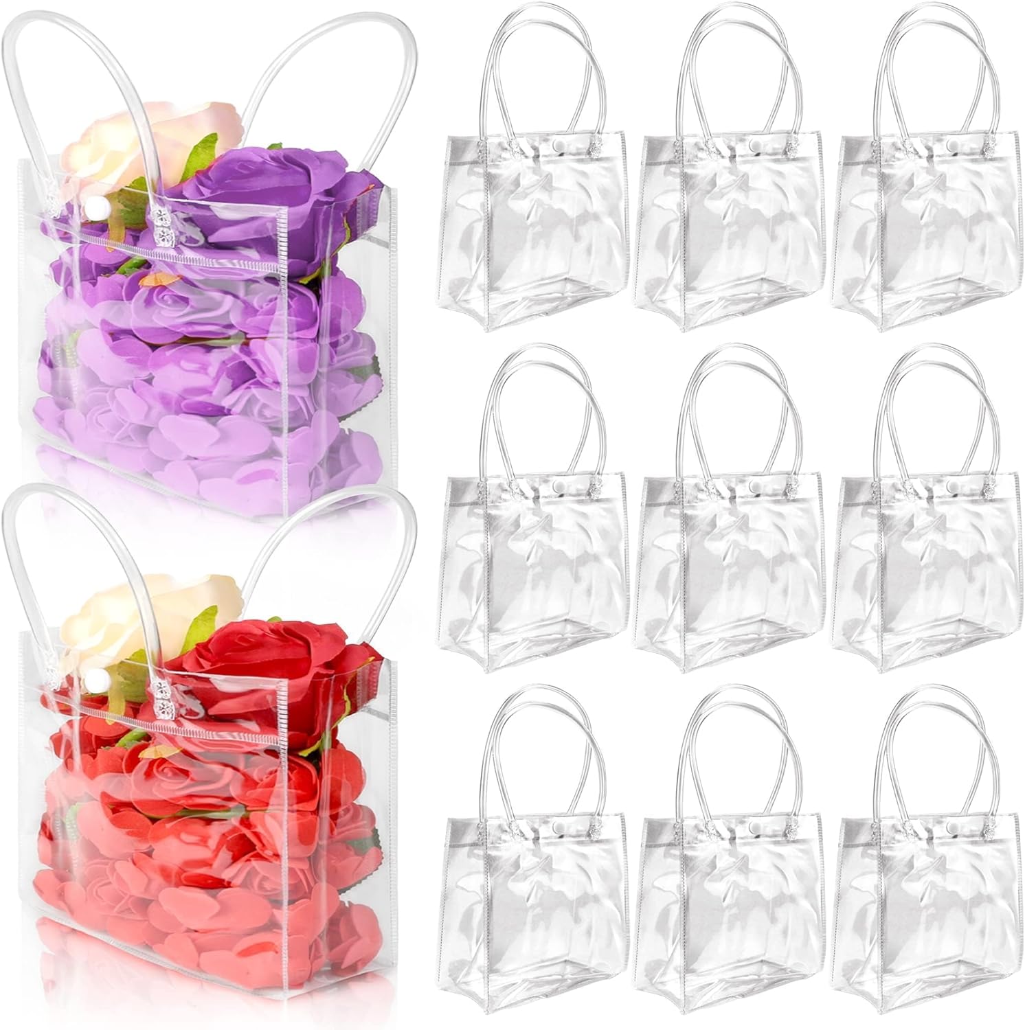 BadenBach 24 PCS Mini Clear Gift Bags with Handle