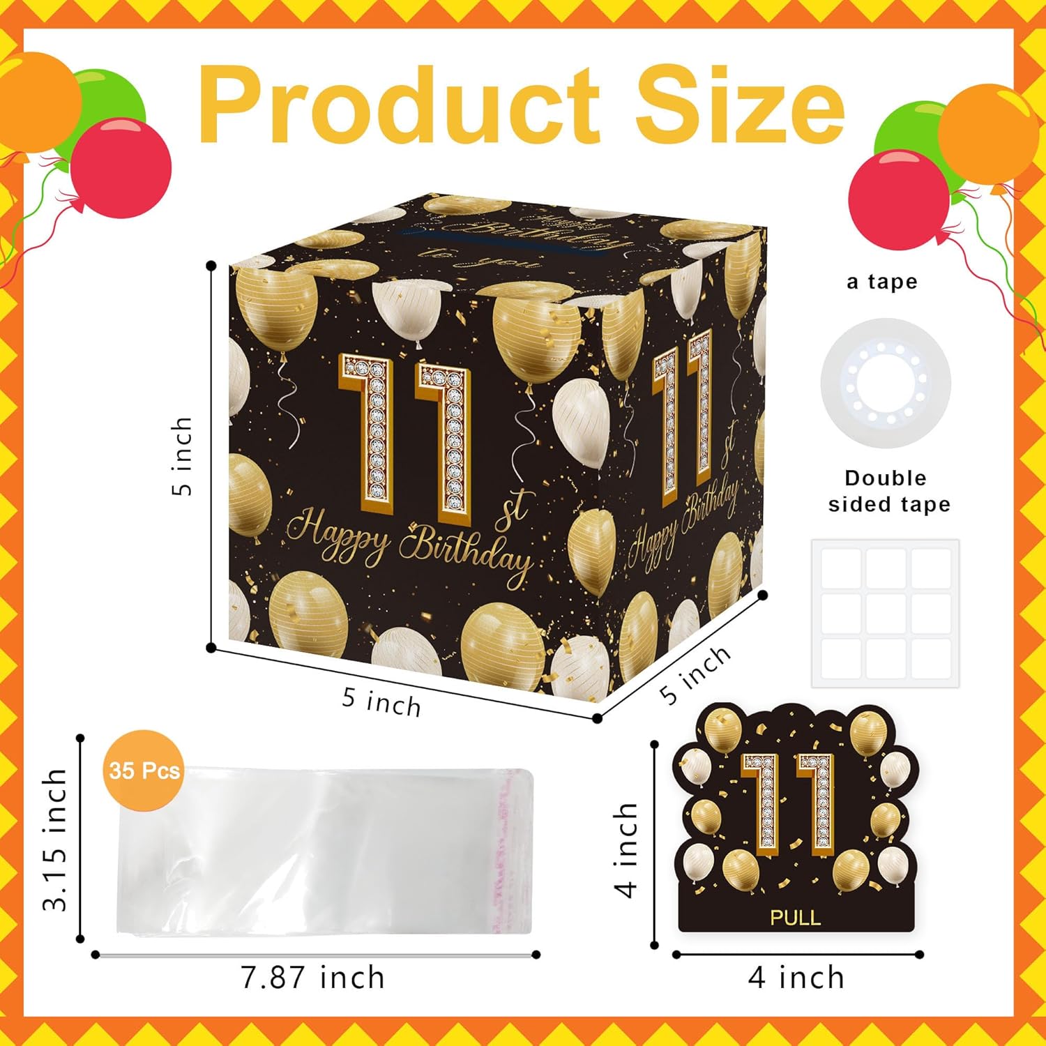 Azbuk Surprise Gift Box 11th Birthday Money Bags