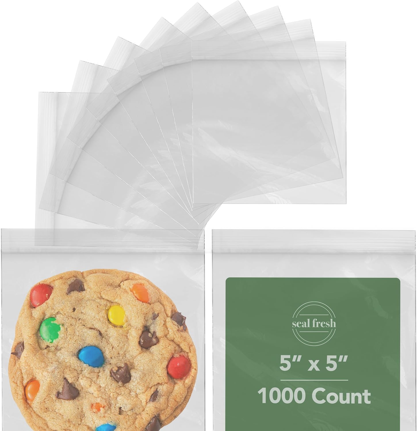 5x5 Inch Clear Resealable Plastic Bags 1000 Pack