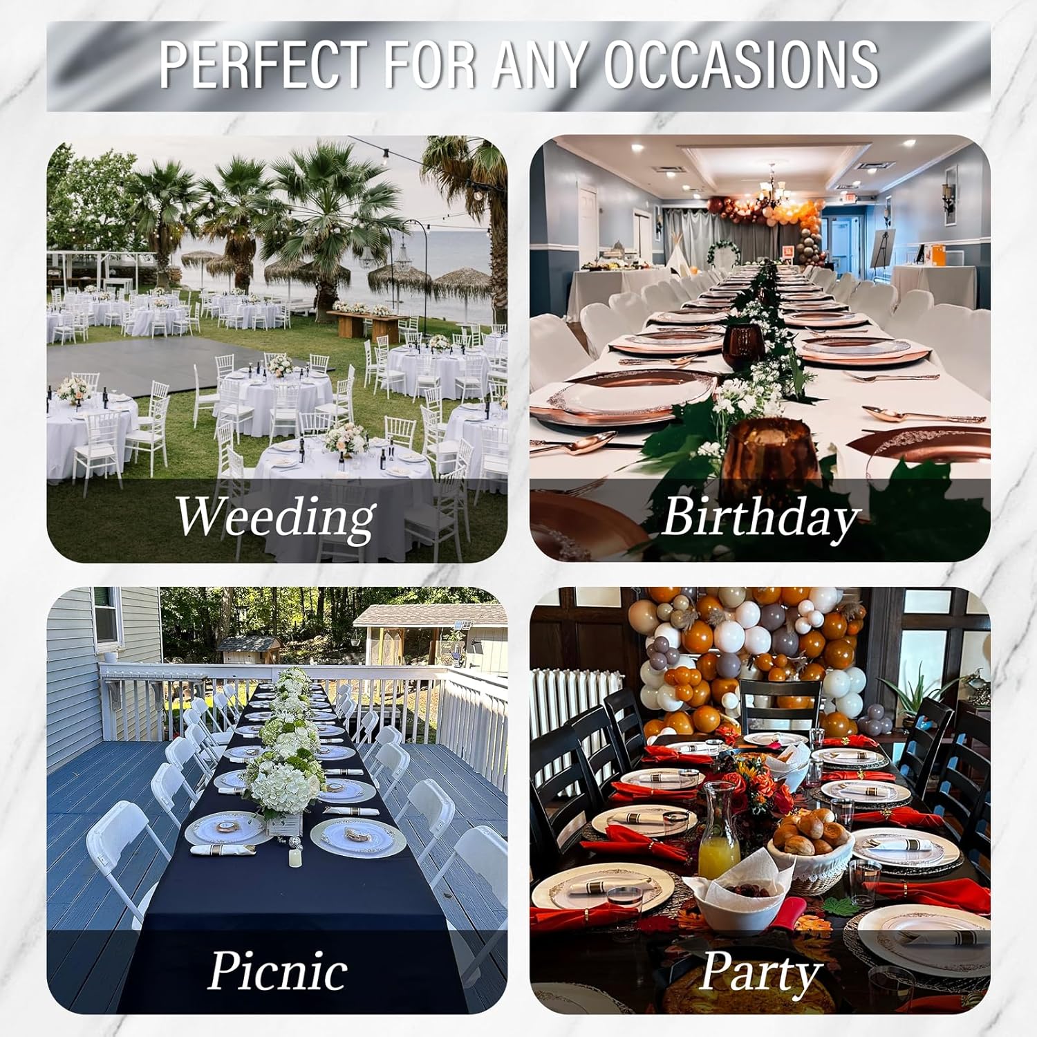 Nervure 175PCS Silver Plastic Plates for 25 Guests