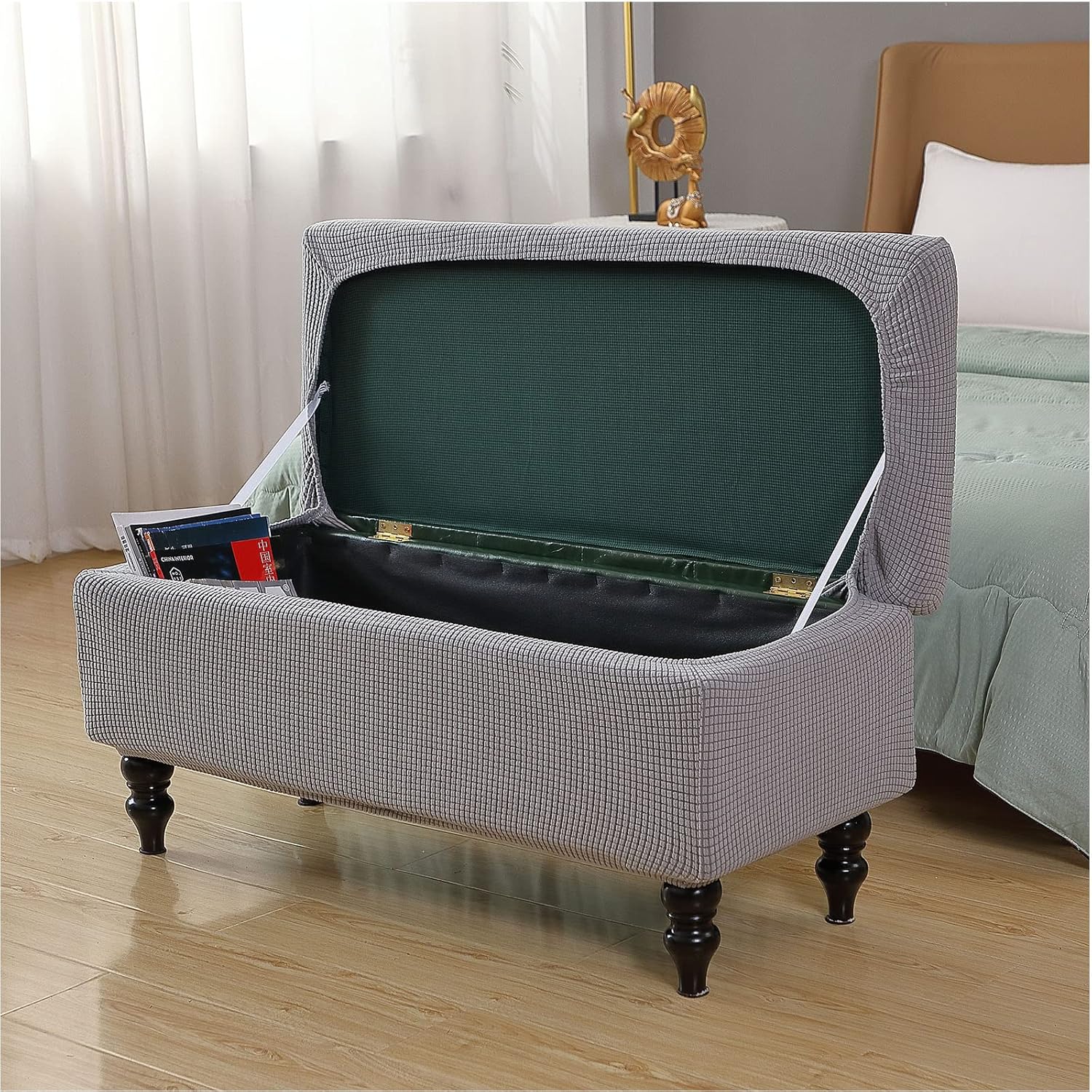 CAMZ Stretchable Ottoman Cover for Storage Bench