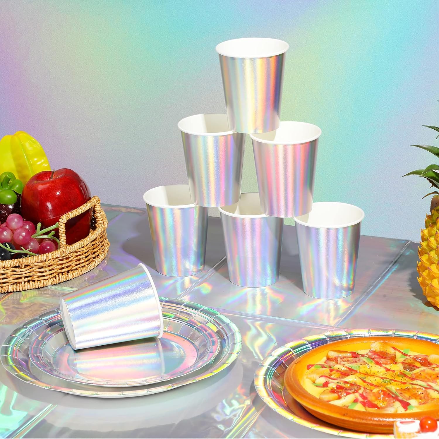 Iridescent Party Supplies Decorations Set for 25 Guests