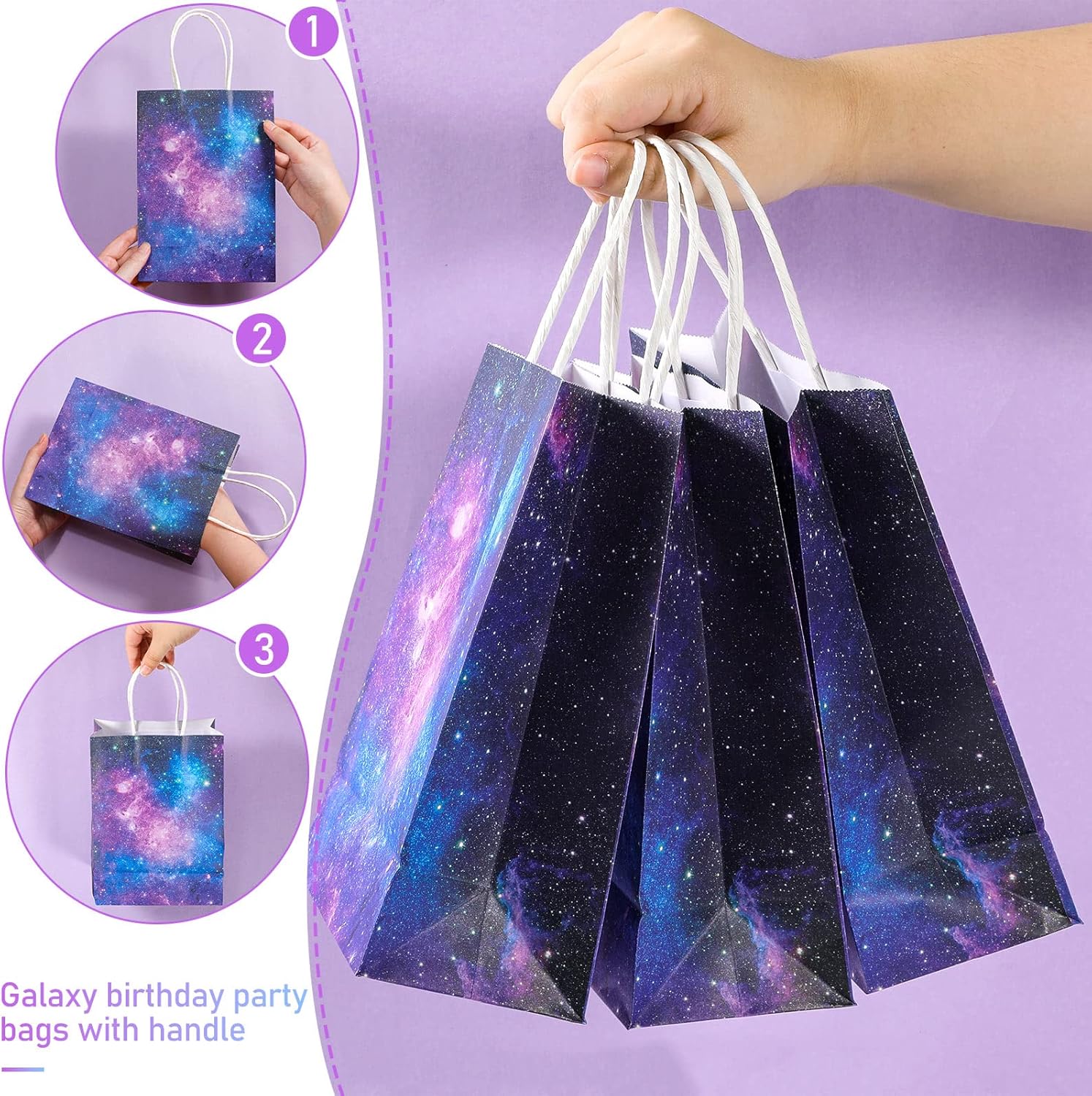 16 Pcs Galaxy Party Bags for Space Themed Events