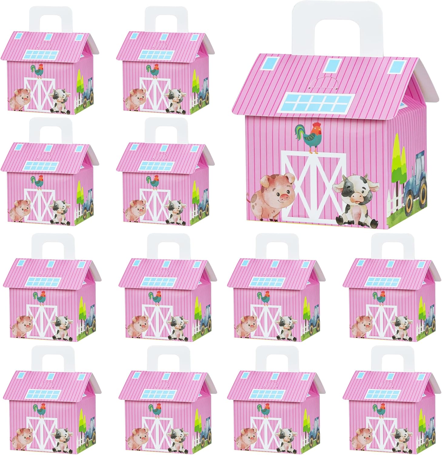 16 Piece Pink Farm Animal Themed Candy Gift Box Set