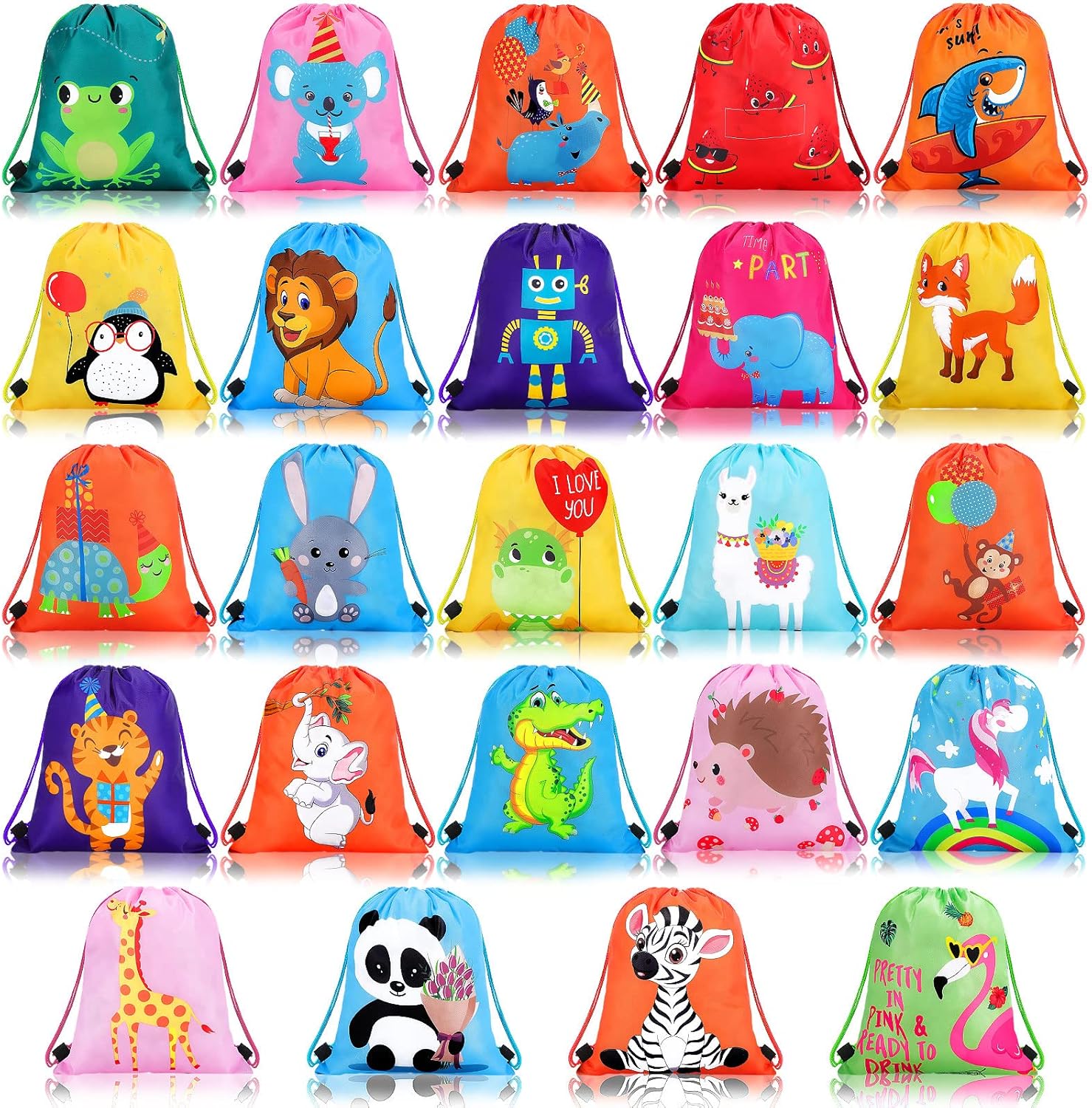 Shappy 24 Piece Drawstring Party Favor Bags for Kids