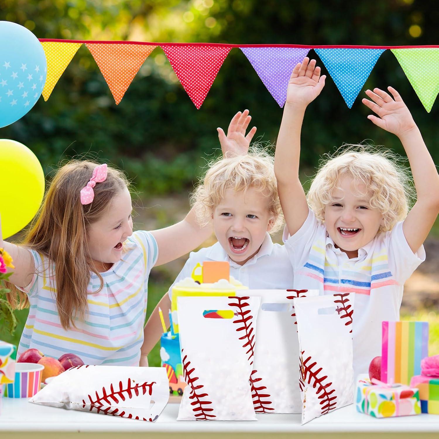 Yeaqee 50 Pack Baseball Gift Bags with Handle