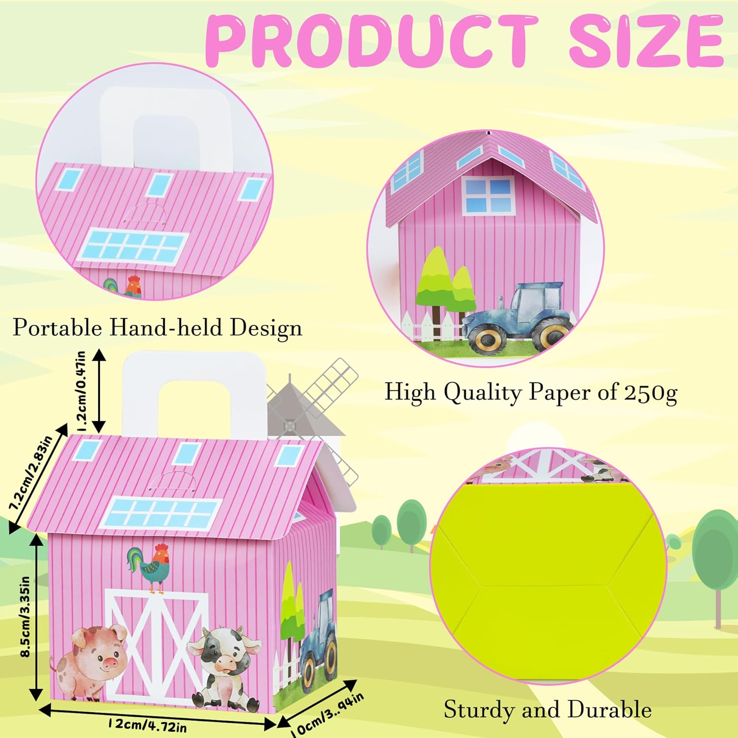 16 Piece Pink Farm Animal Themed Candy Gift Box Set