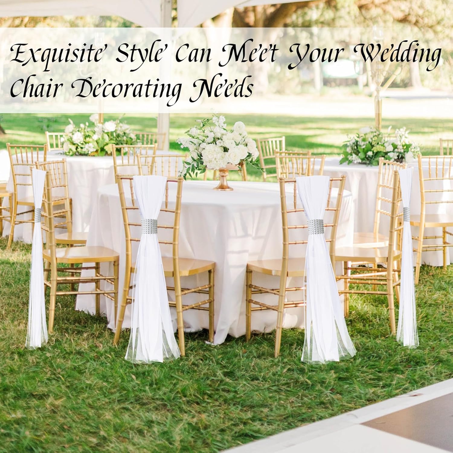 26 Piece White Pew Bows Set with Silver Rhinestone Decorations