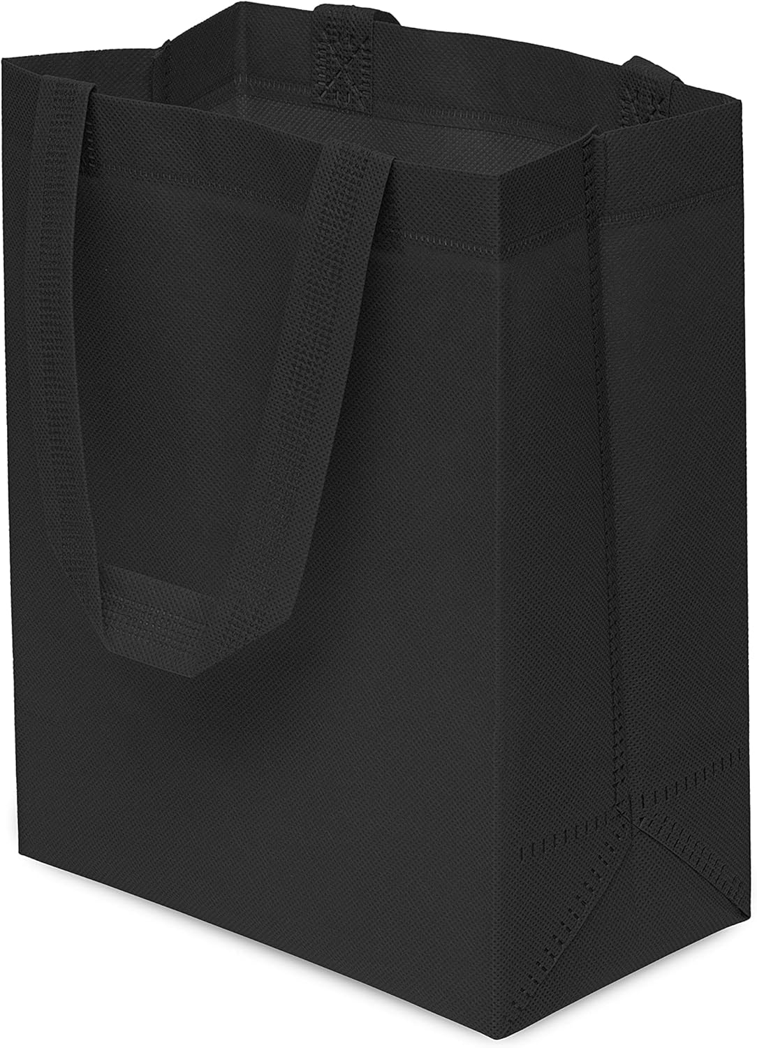 Zenpac Reusable Black Gift Bags with Handles 8x4x10 12 Pack