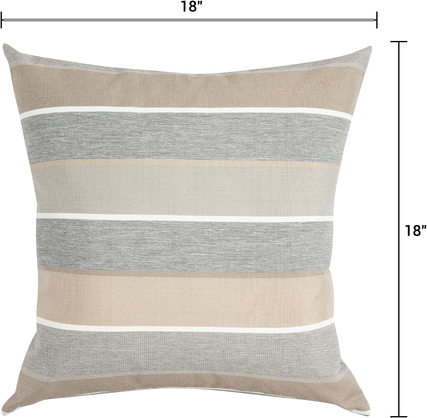 FUNHOME Outdoor Throw Pillows Set of 2 Gray Stripe