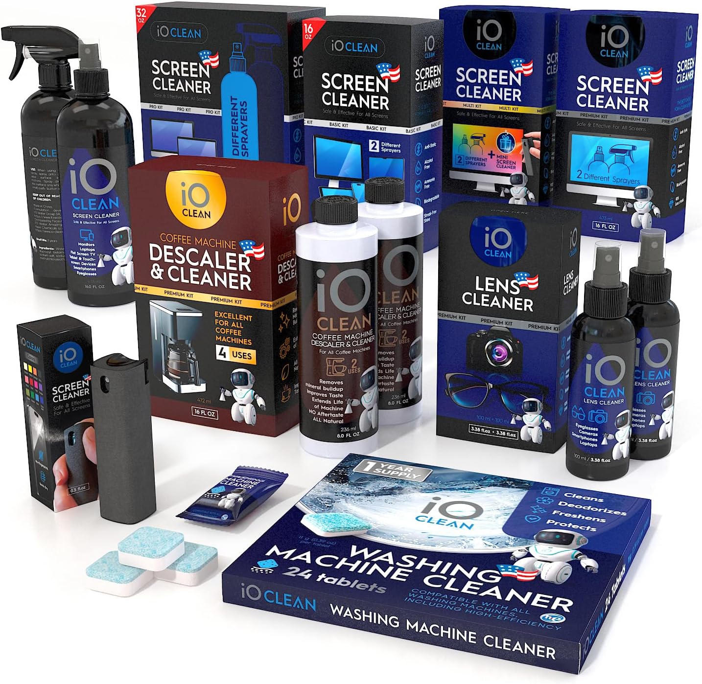 iO CLEAN Eyeglass Lens Cleaner Kit 338oz338oz2 Cloths