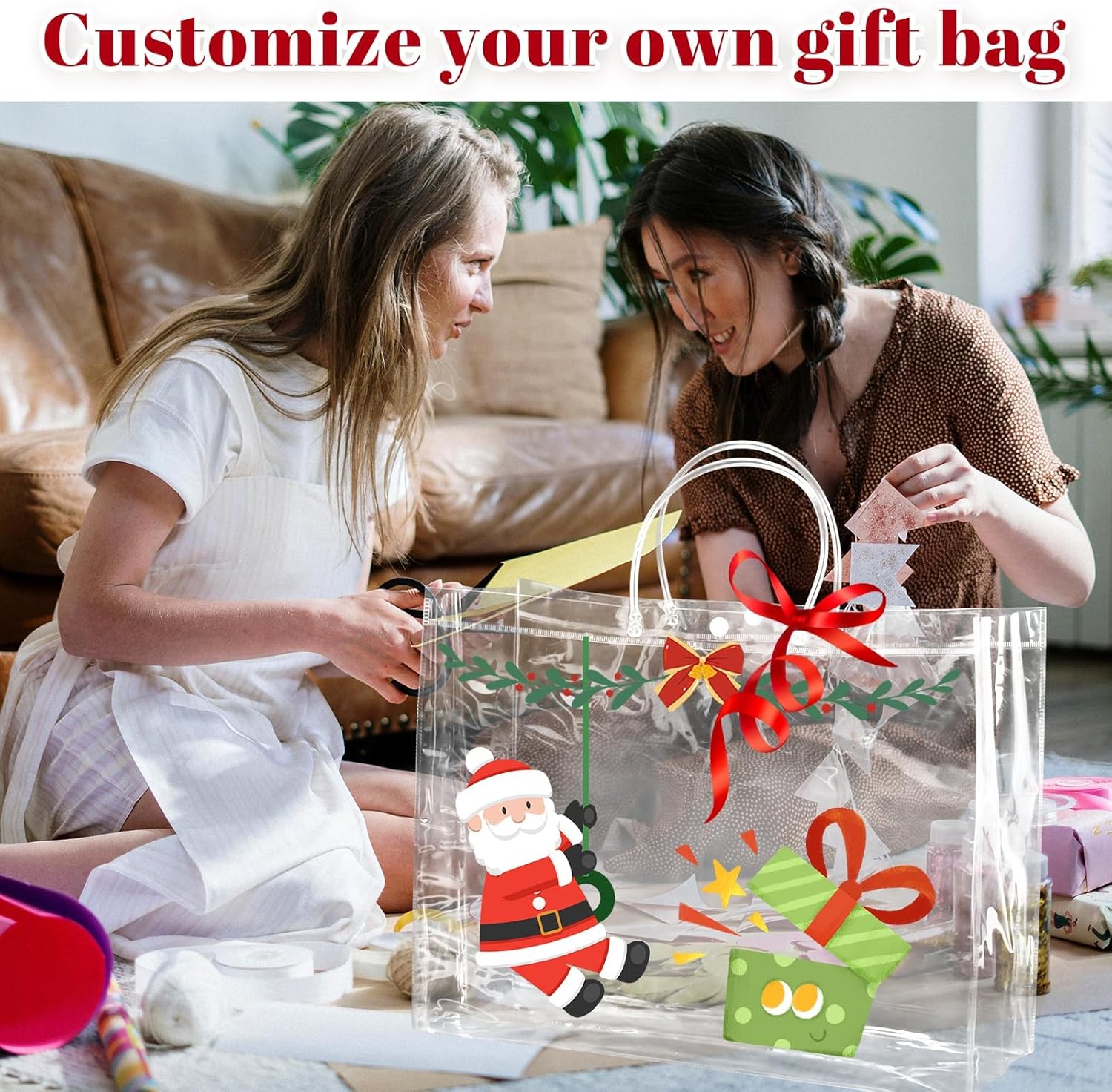 BadenBach Extra Large Clear Gift Bags with Handles
