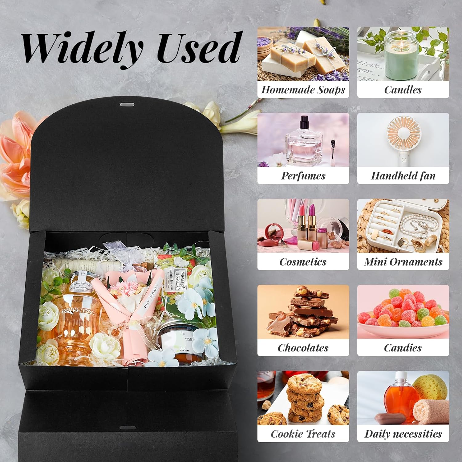 Kucoele 15 Piece Gift Boxes with Lids Black