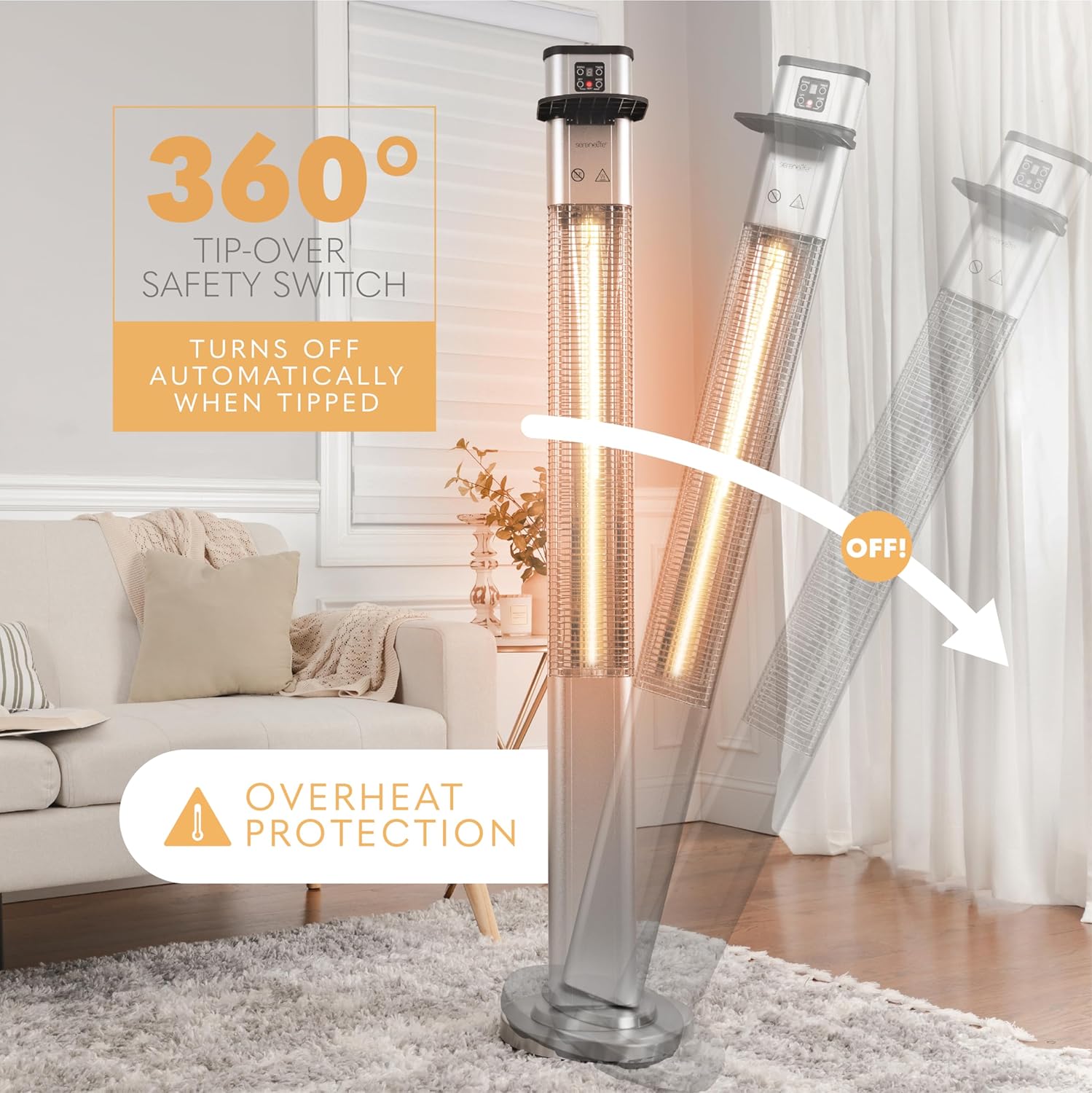 SereneLife Infrared Patio Heater with Remote Control