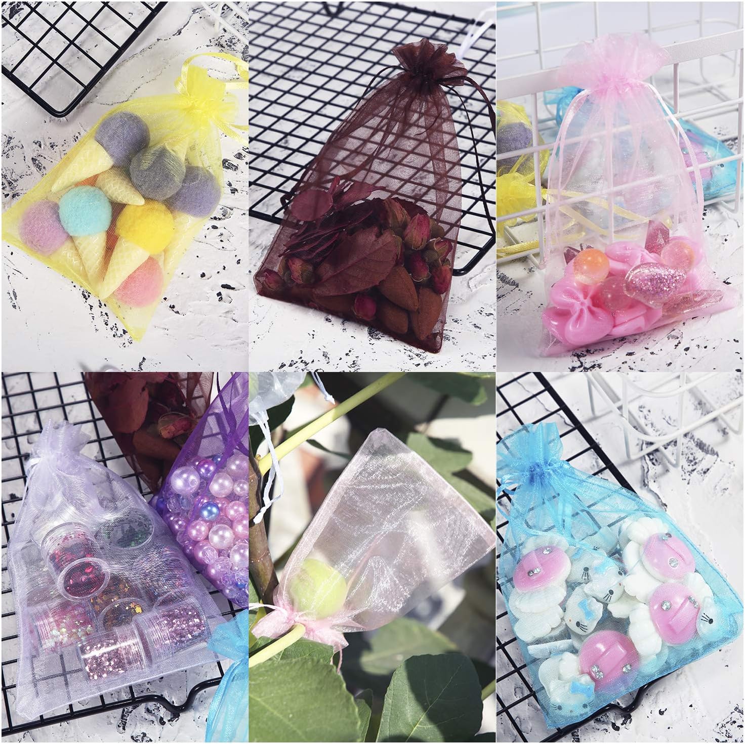 Bouraw 120pcs Organza Bags 4x6 Inches Drawstring Gift Wrapping