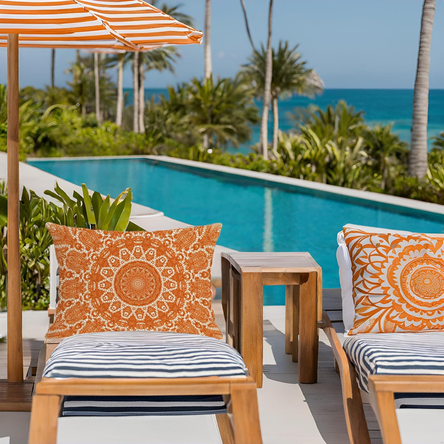 Jartinle Fall Orange Waterproof Pillow Covers 12x20