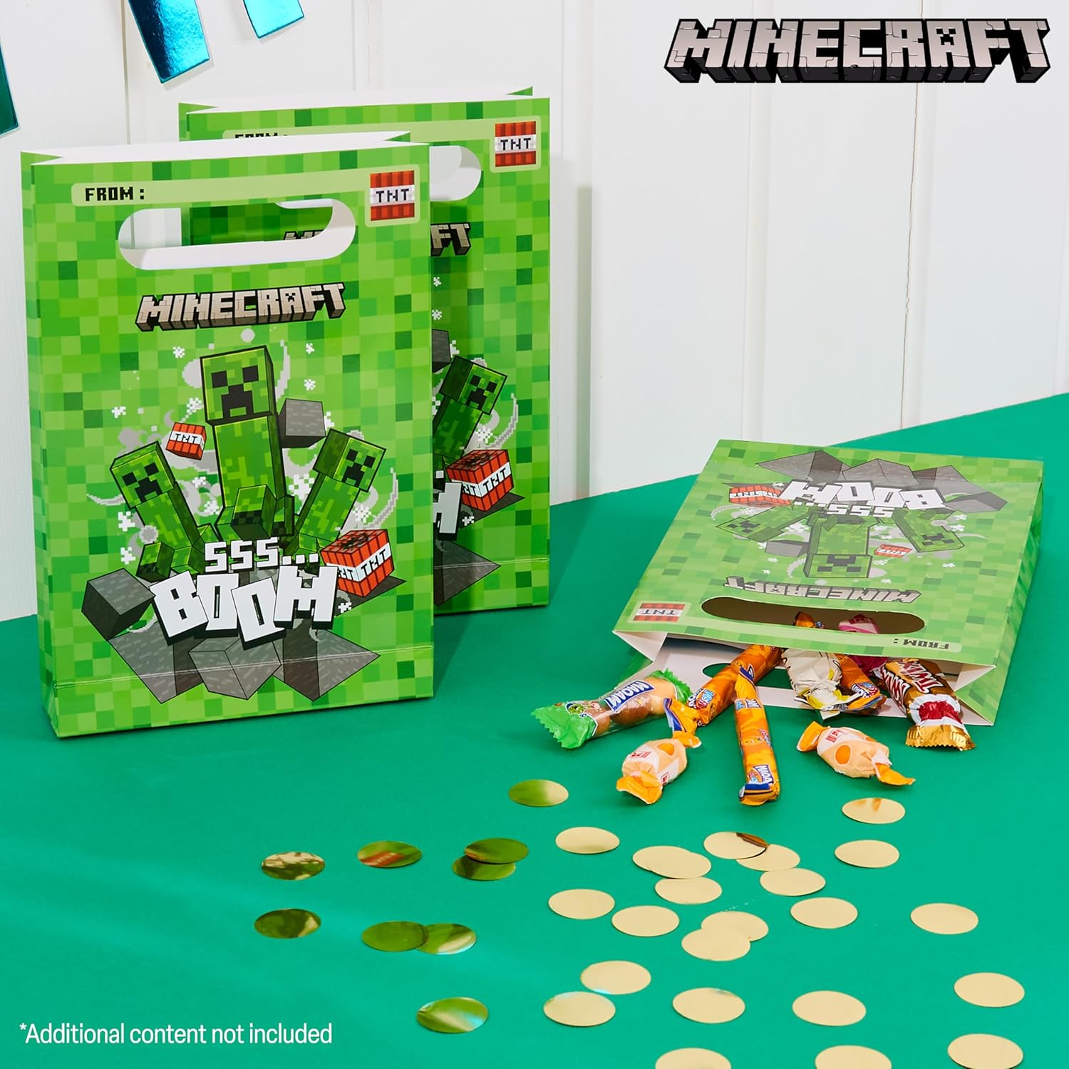Minecraft Party Favor Bags 10 Pcs Kids Themed Gift Bags