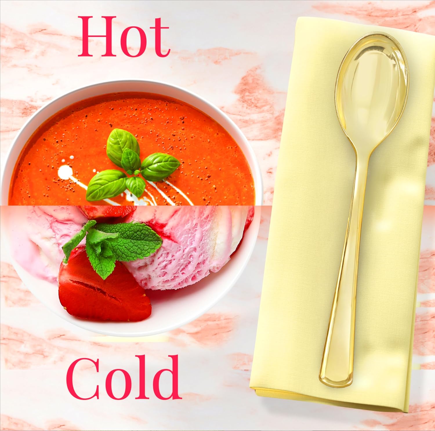 Prestee Gold Plastic Spoons 300 Pc Set