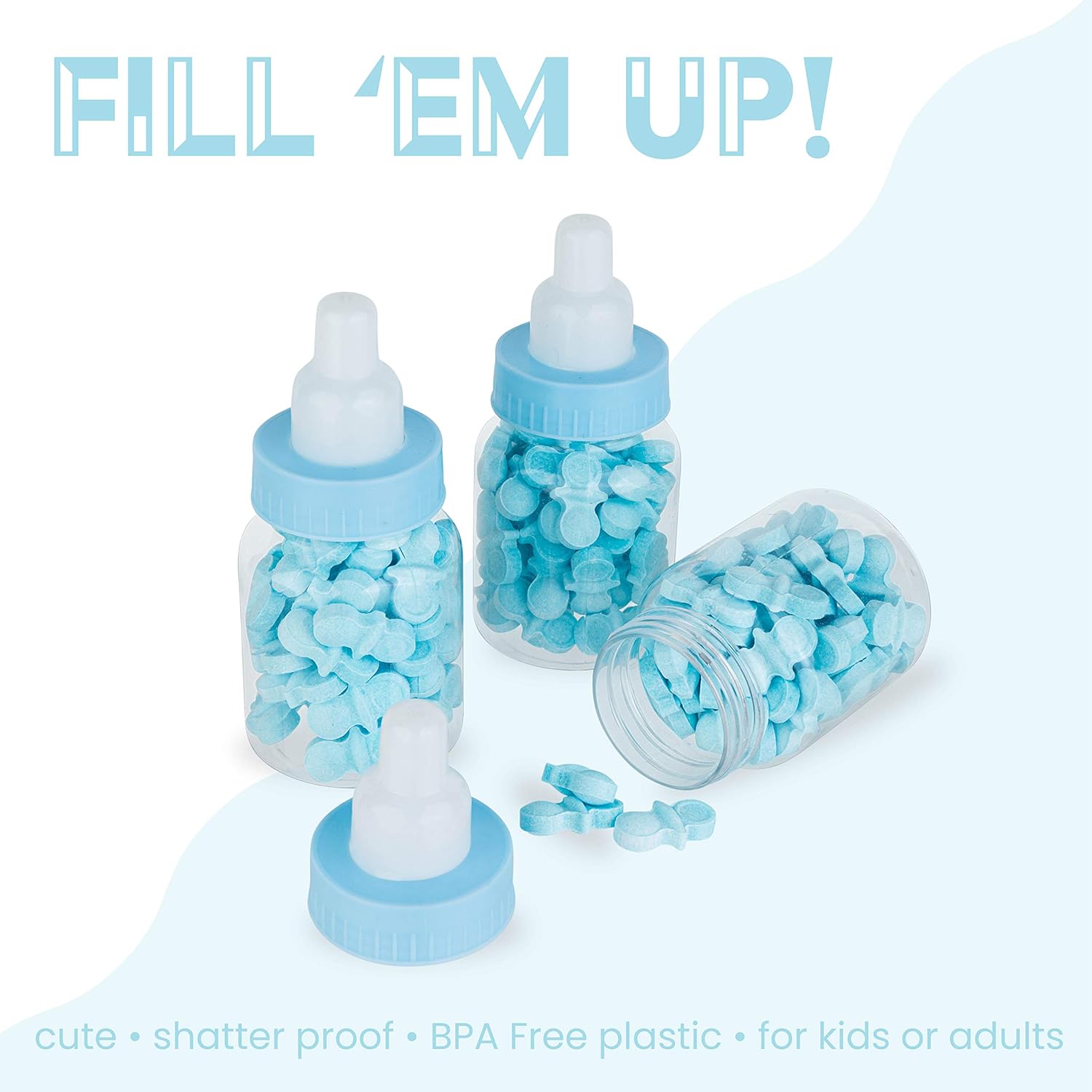 Hammont Blue Baby Boy Acrylic Candy Boxes 36 Pack