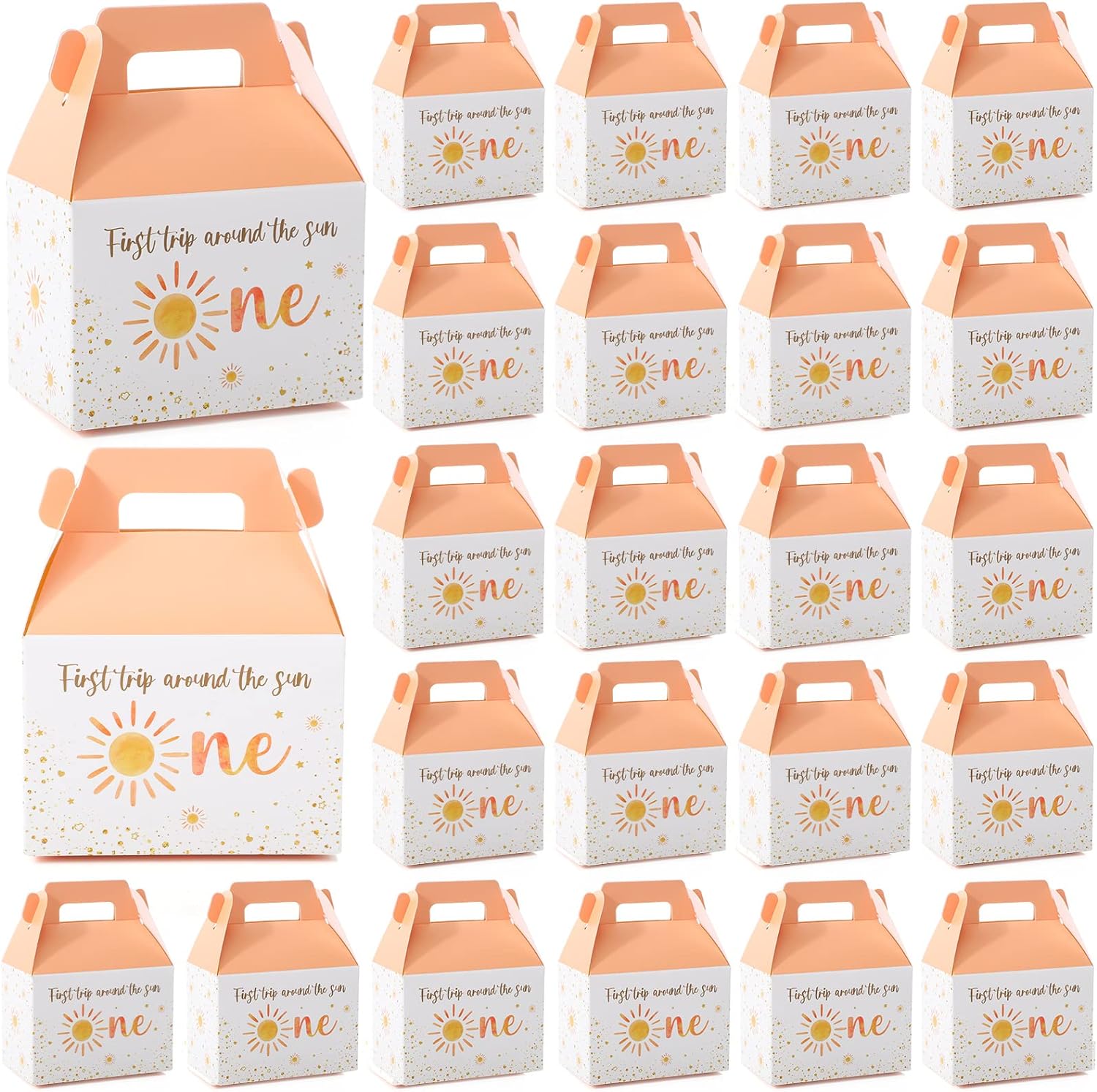24 Piece First Birthday Treat Box Set with Handles